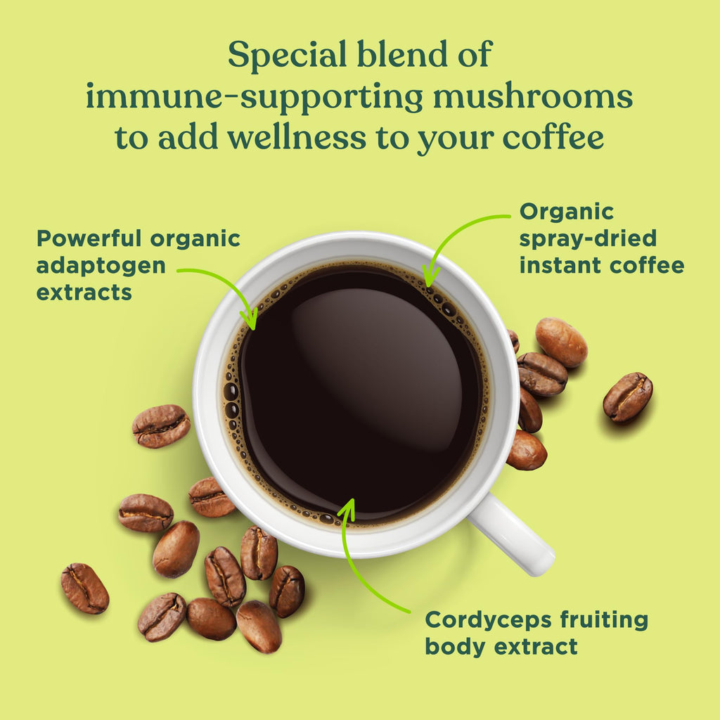 Four Sigmatic Original Mushroom Coffee | High Dose Lion's Mane, Chaga, Turkey Tail, Cordyceps and Reishi | Energy, Focus & Immune Support | 30 Servings
