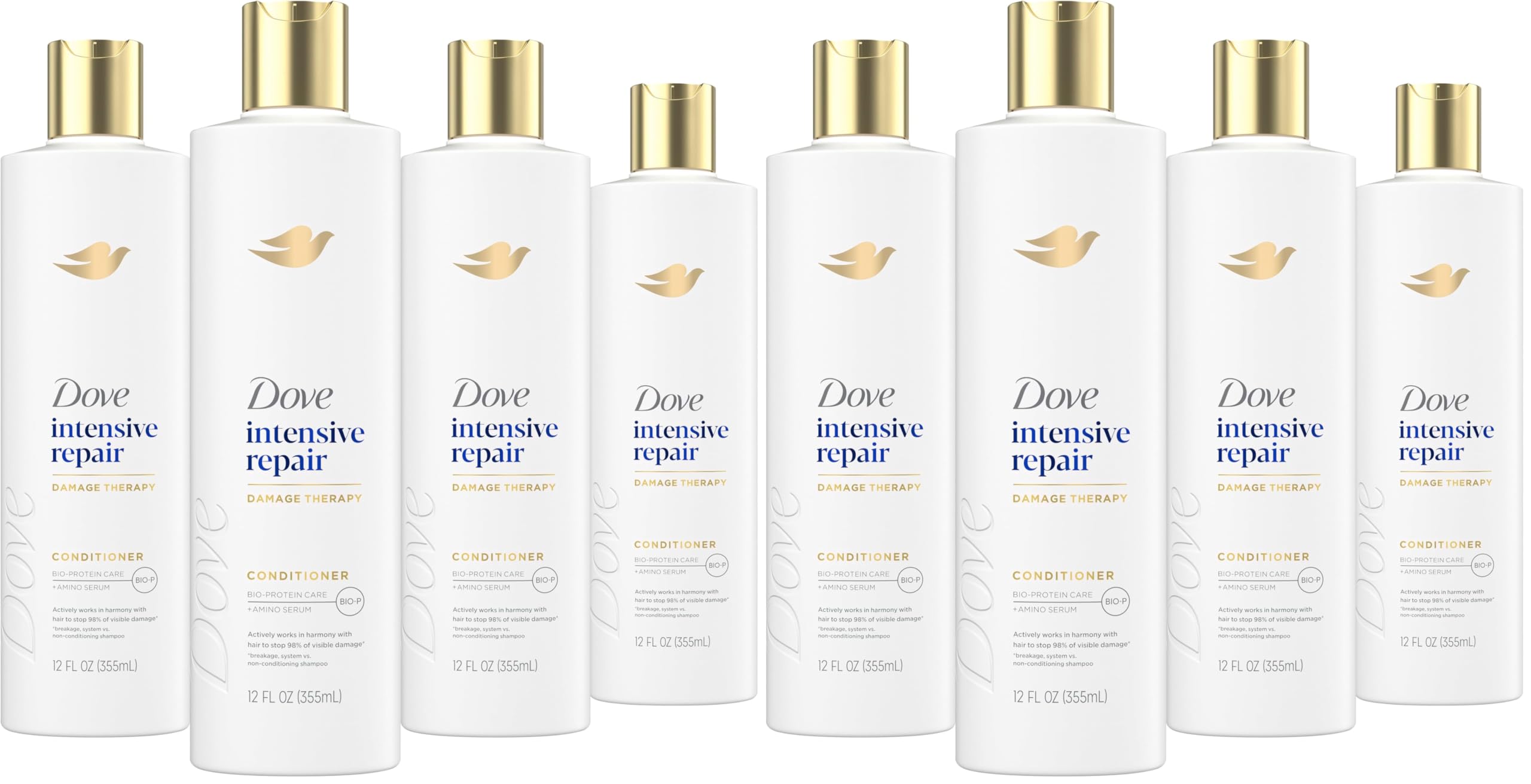 Dove Conditioner Intensive Repair 4 count for Damaged Hair Bio-Protein Care Technology and Amino Serum 12 oz