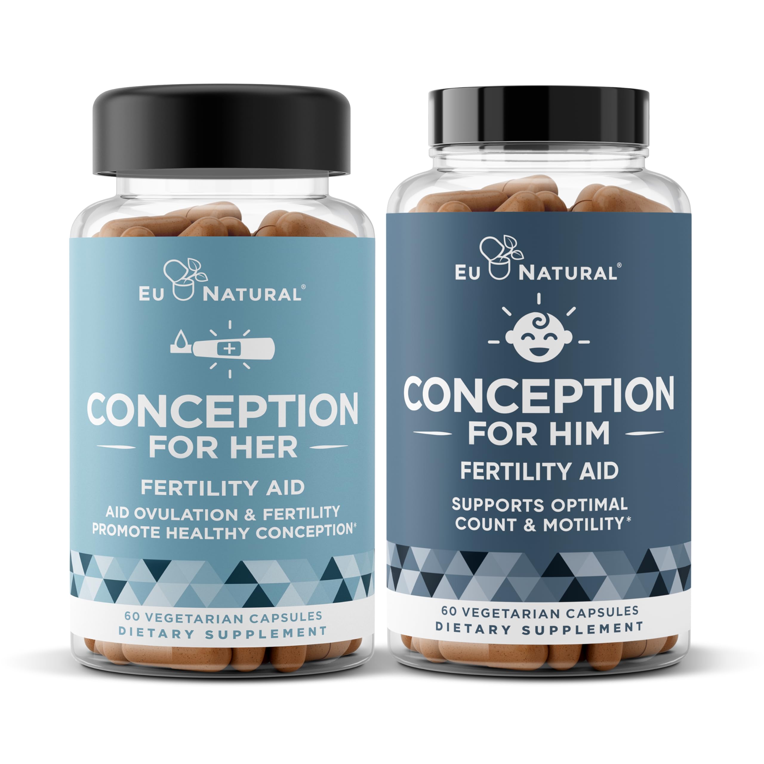 Eu Natural Conception for Her Fertility Supplements for Women - Ovulation, Hormonal Balance & Regular Cycle Support - Myo-Inositol, Folate, Shatavari & Vitex - 60 Vegetarian Capsules