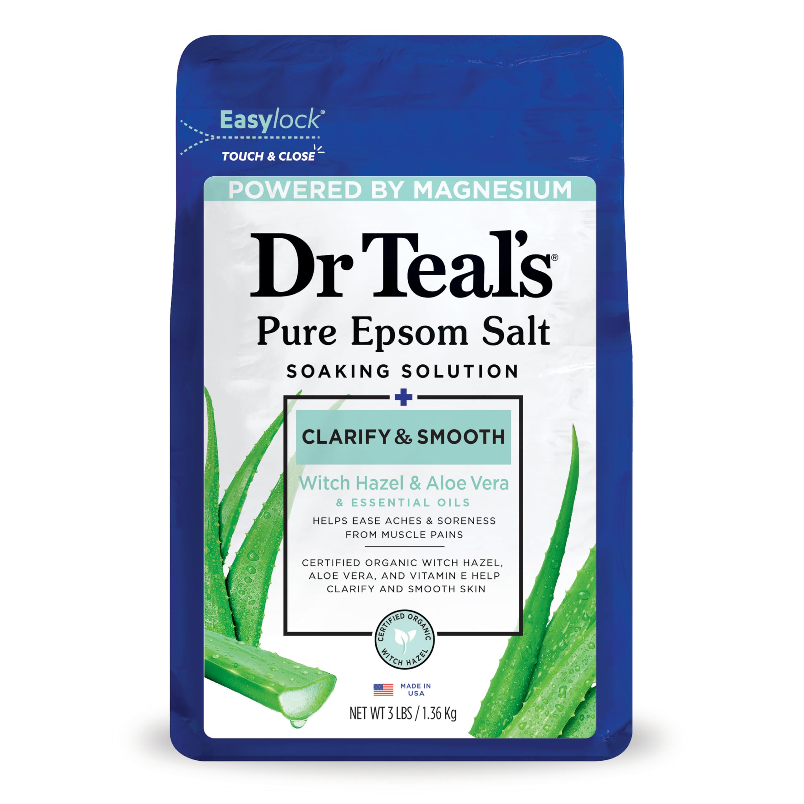 Dr Teal's Epsom Salt Bath Soaking Solution, Eucalyptus and Lavender, 2 Count, 3lb Bags - 6lbs Total