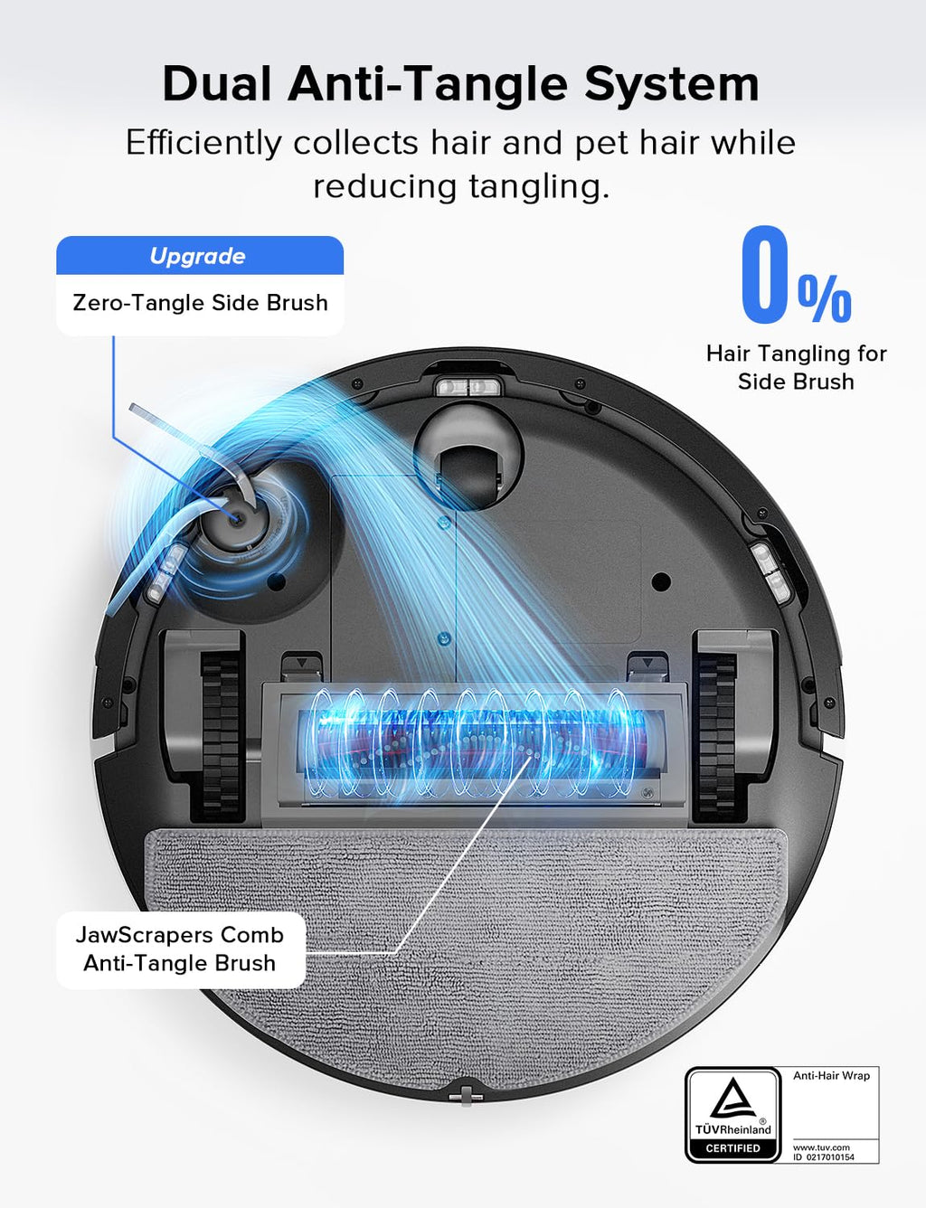 roborock Q5 Pro Robot Vacuum and Mop Combo, 5500Pa Powerful Suction, DuoRoller Brush, LiDAR Navigation, 3D Mapping, Robotic Cleaner for Dirt, Floors, Pet Hair, 240min Runtime, Smart No-Go Zone, Black