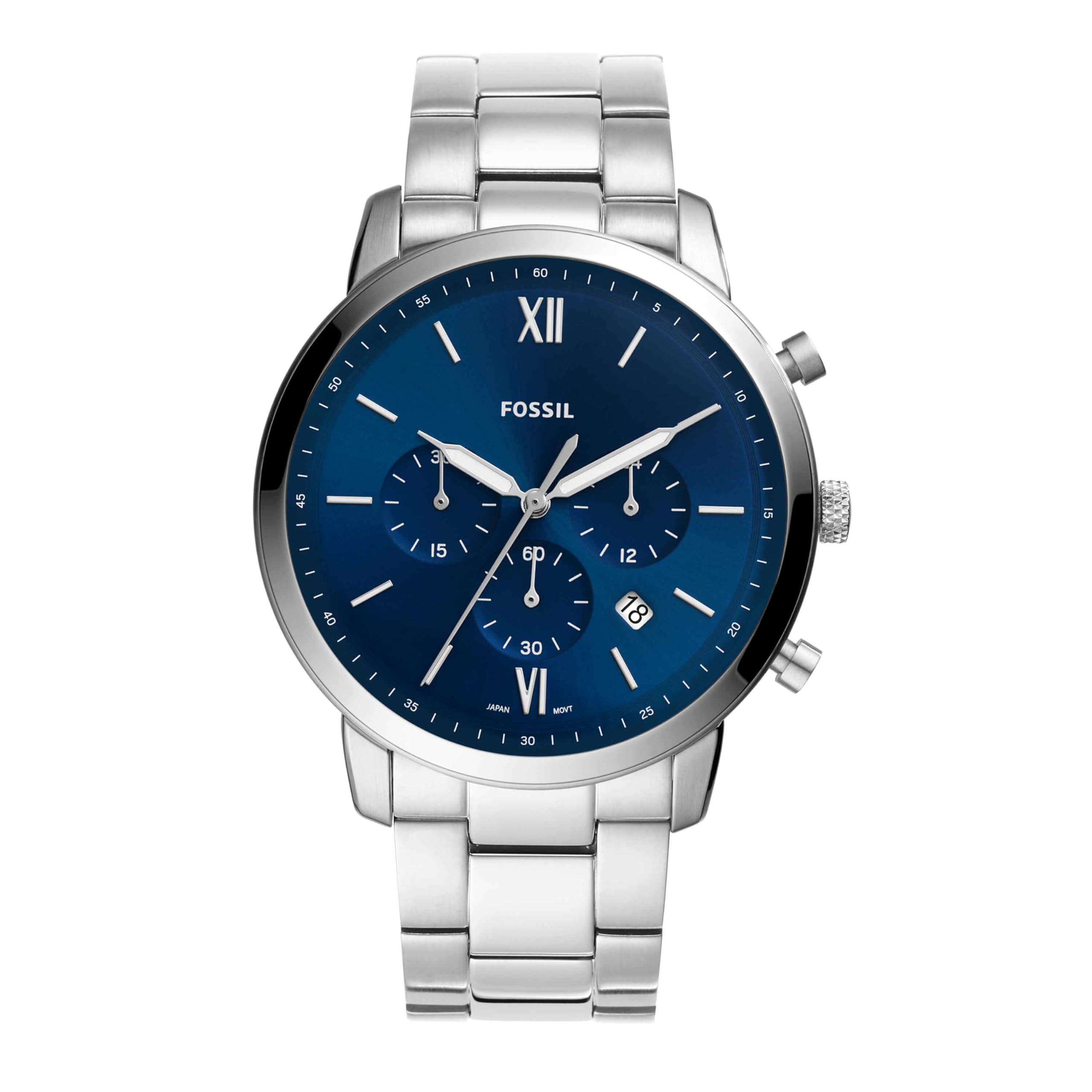 Fossil Men's Watch, Neutra Quartz Stainless Steel Chronograph Watch for Men