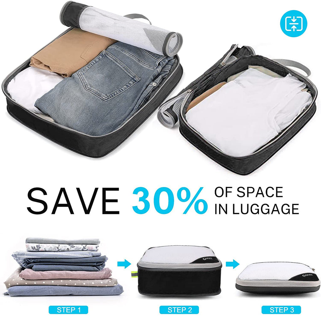 Compression Packing Cubes, Gonex Extensible Storage Mesh Bags Organizers