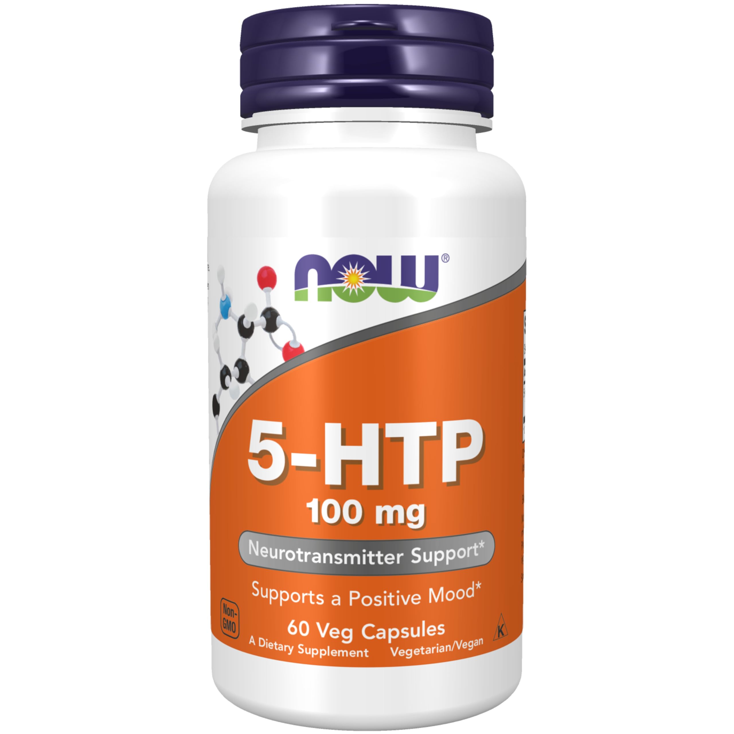 NOW Supplements, 5-HTP (5-hydroxytryptophan) 100 mg, Neurotransmitter Support*, 120 Veg Capsules