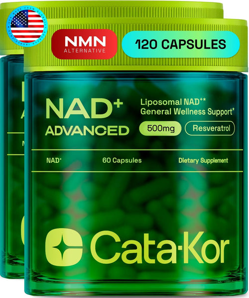 Cata-Kor Liposomal NAD Resveratrol Supplement – NMN Supplement Alternative – Third-Party Tested – Advanced NAD Supplement for Women & Men – 30-Day Supply