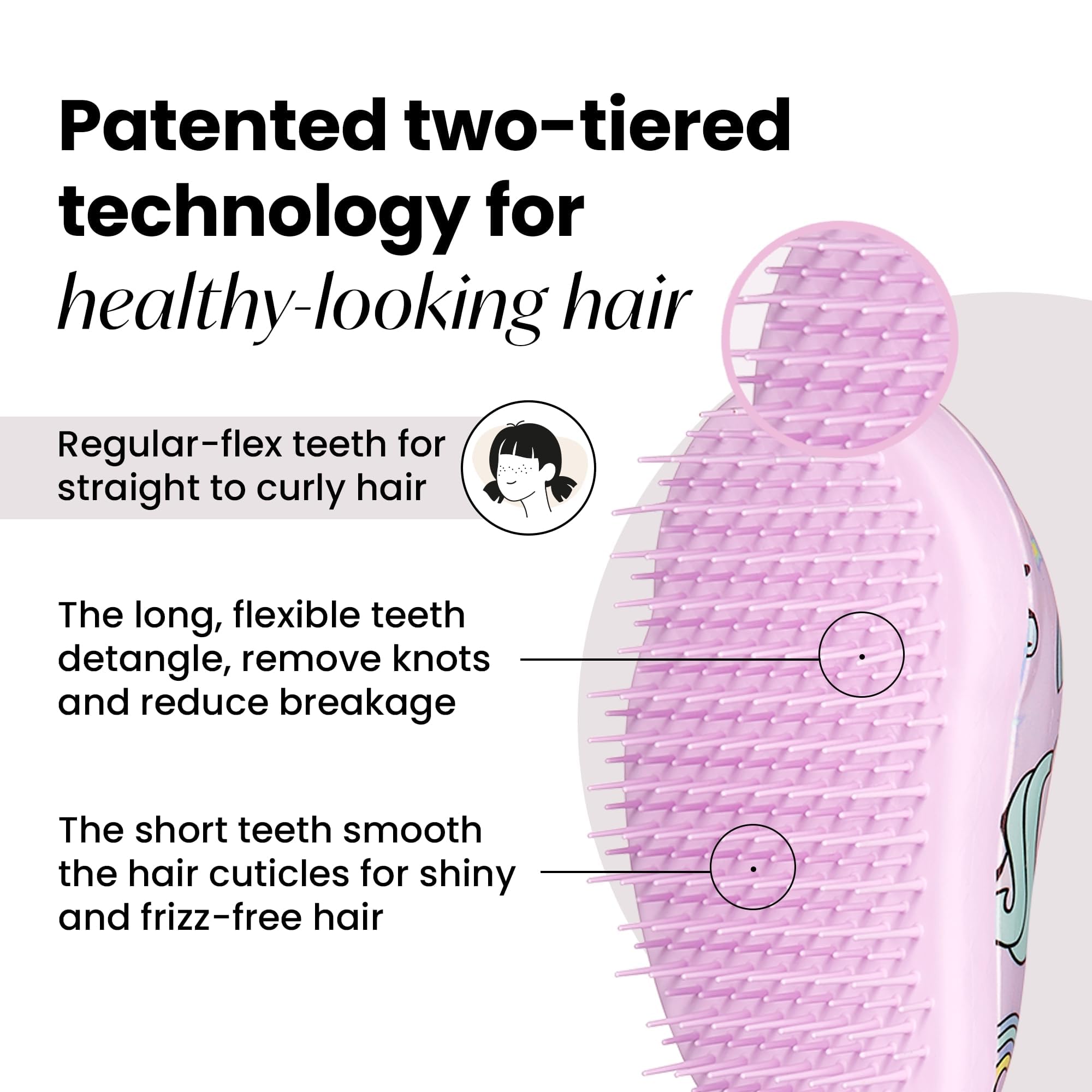 Tangle Teezer Original Detangler Brush, Dry & Wet Hairbrush for All Hair Types, Pink Fizz