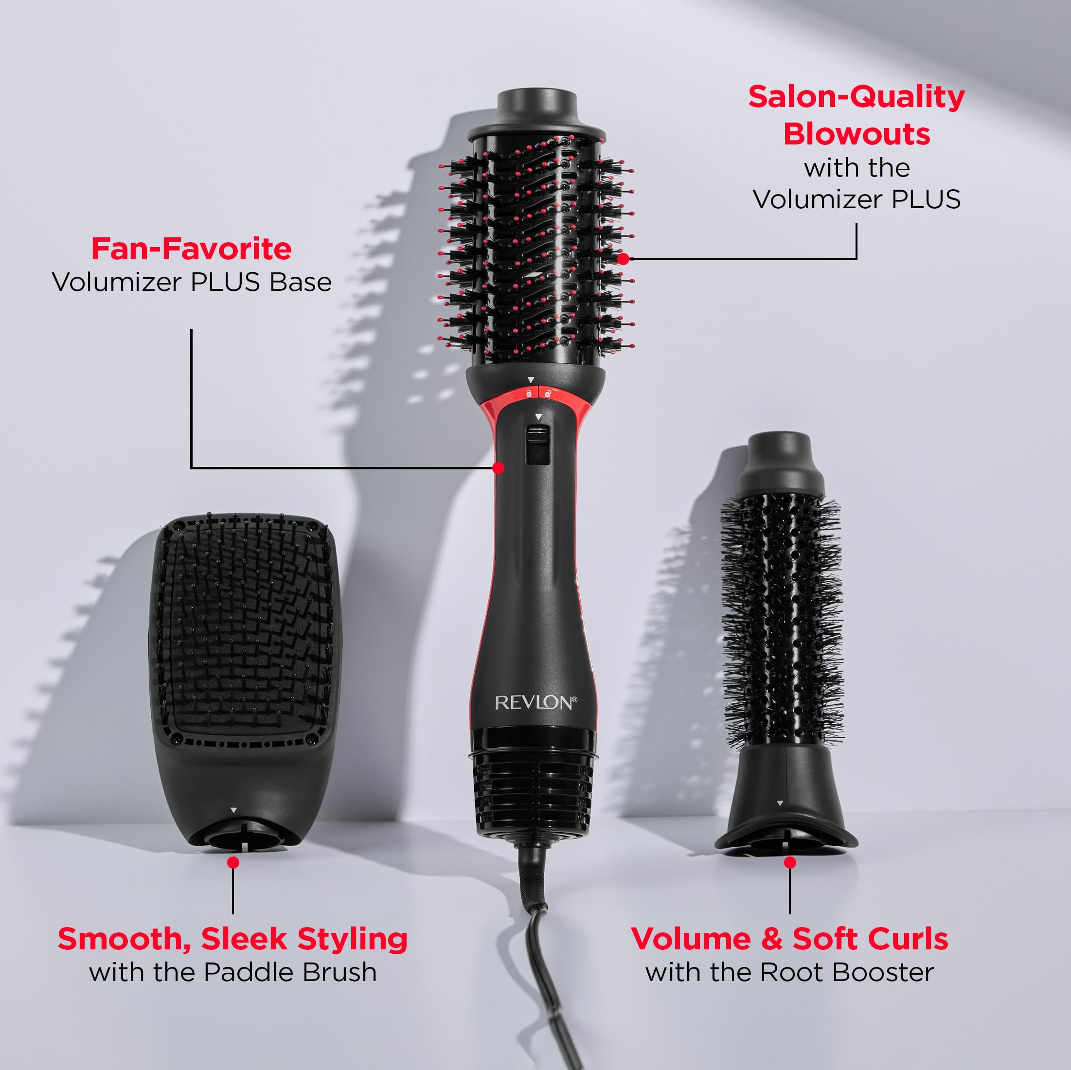 REVLON One Step Volumizer Plus Hair Dryer and Styler | More Volume, Less Damage, and More Styling Control for Easy and Fast Salon-Style Blowouts, Plus Travel Friendly (Black)