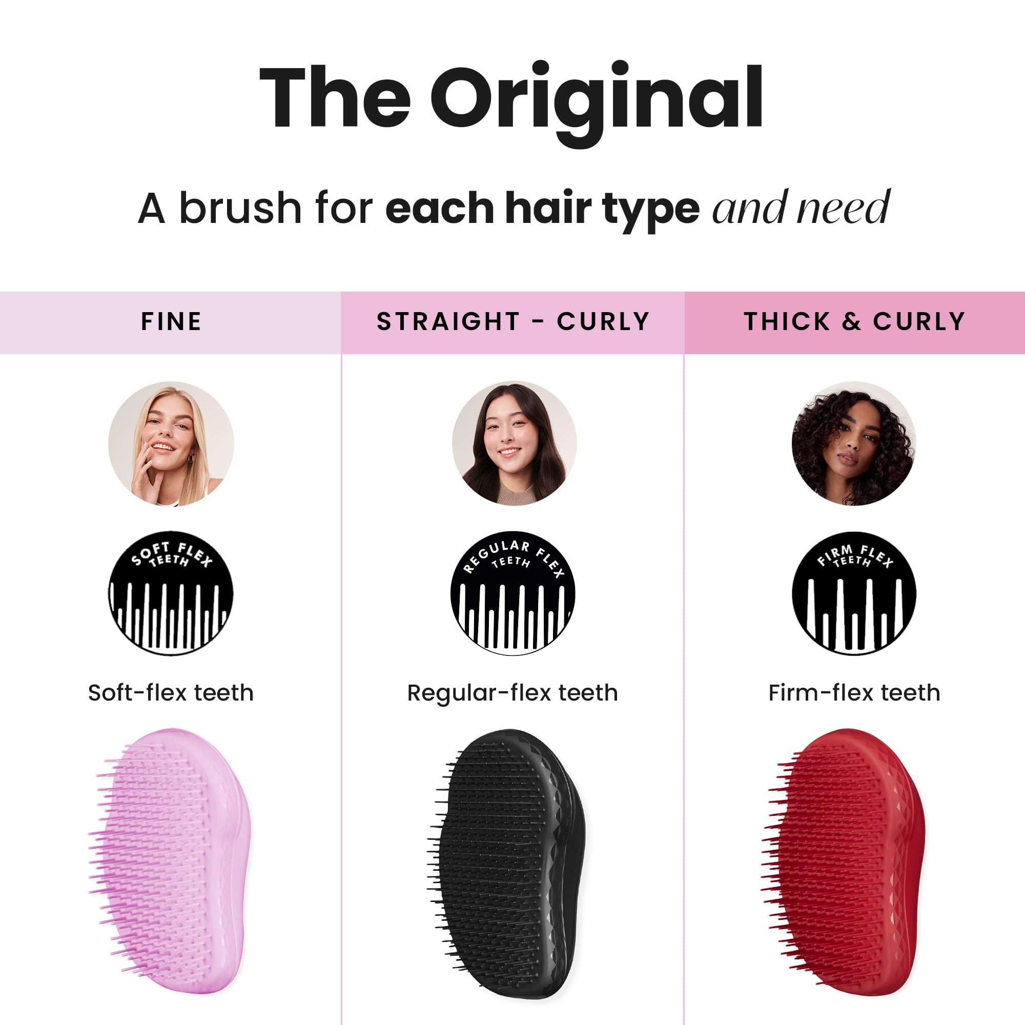 Tangle Teezer Original Detangler Brush, Dry & Wet Hairbrush for All Hair Types, Pink Fizz