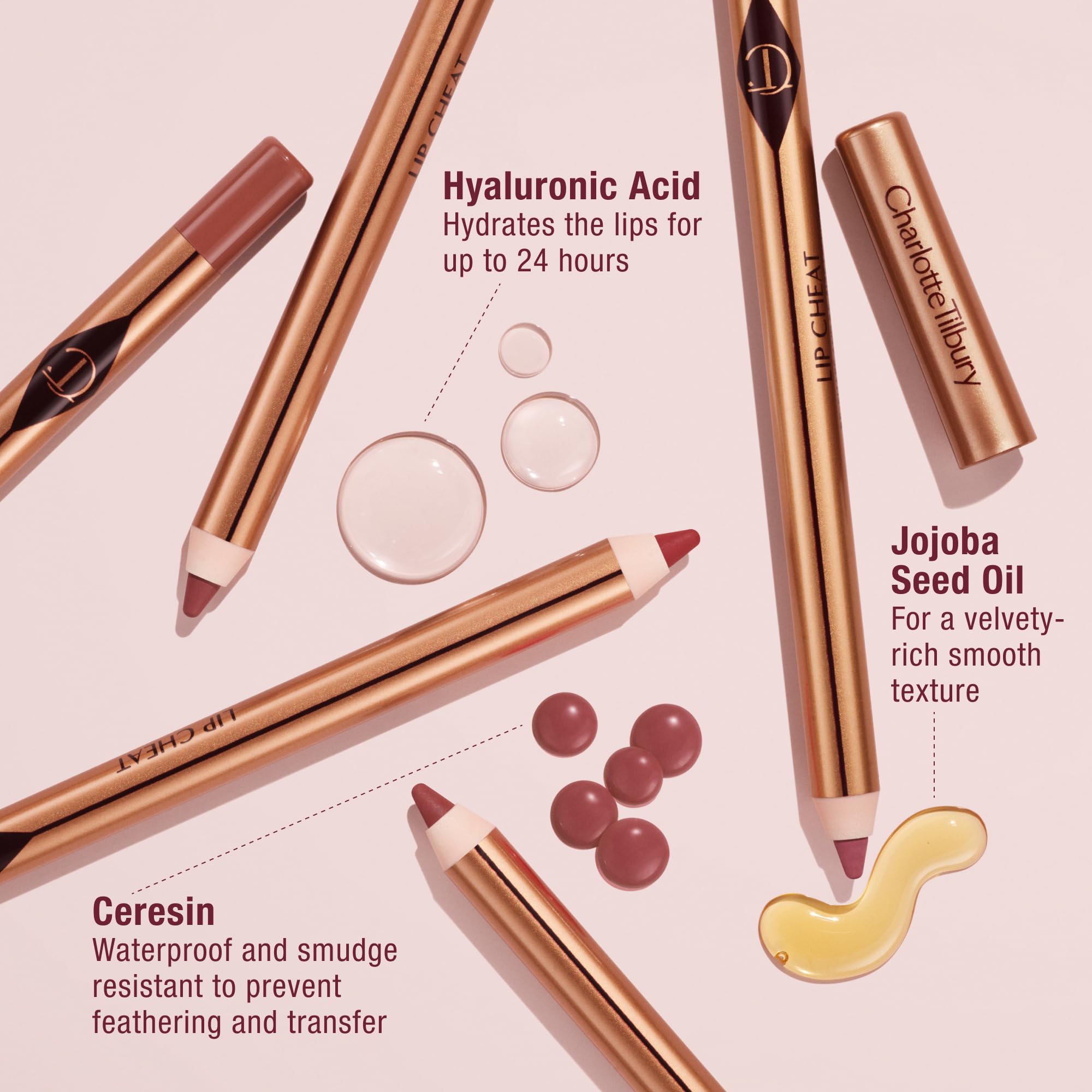 Charlotte Tilbury Lip Cheat Lip Liner Pencil - Gives Lips a Fuller-Looking, Defined Pout - Enriched with Jojoba Oil & Hyaluronic Acid - Waterproof, Smudge-Proof & Transfer-Proof
