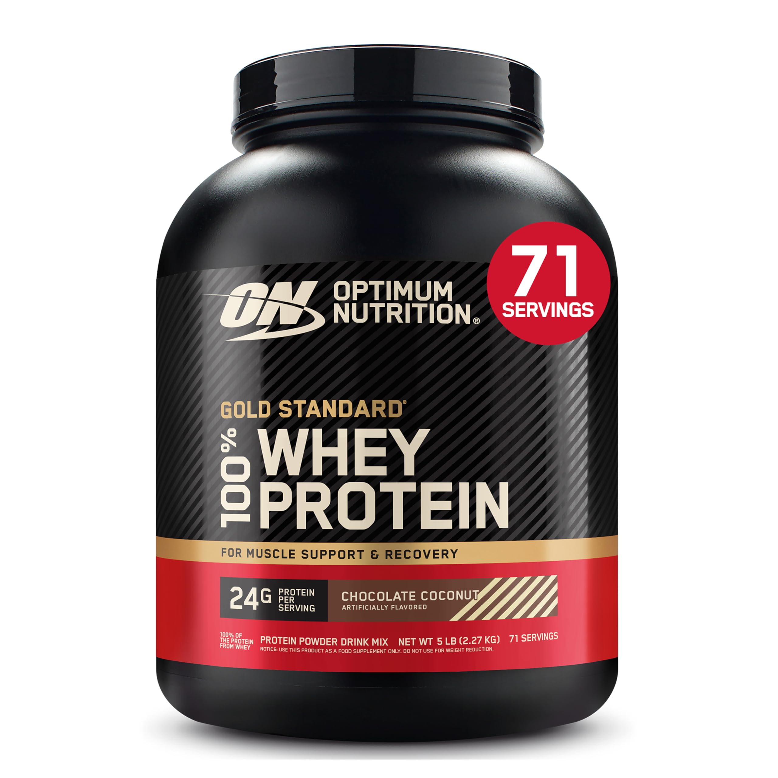 Optimum Nutrition Gold Standard 100% Whey Protein Powder, Double Rich Chocolate, 5 Pound (Packaging May Vary)