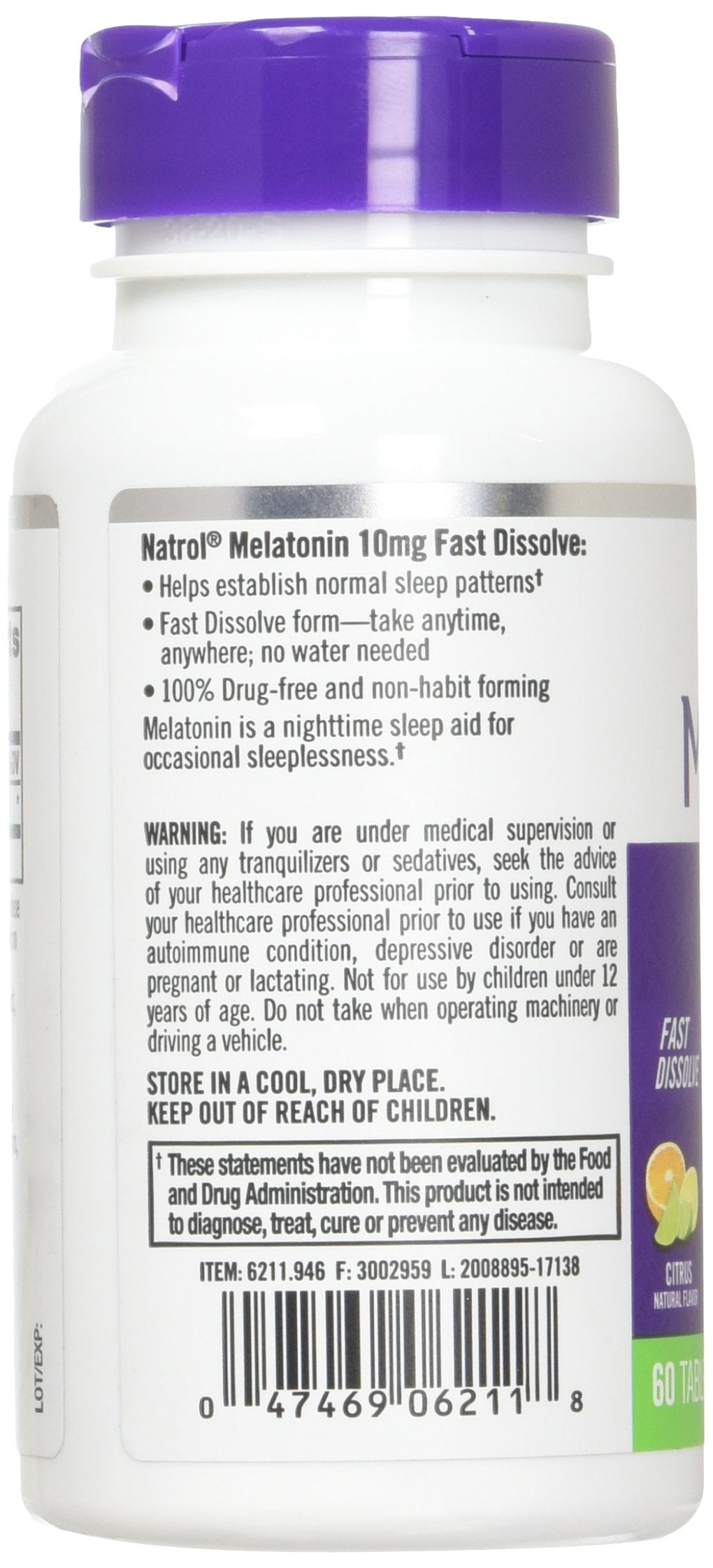 Natrol Melatonin 10mg Fast Dissolve Tablets - Strawberry Flavor, 100 Count, Sleep Support, Fast Dissolve Melatonin for Adults, 100-Day Supply