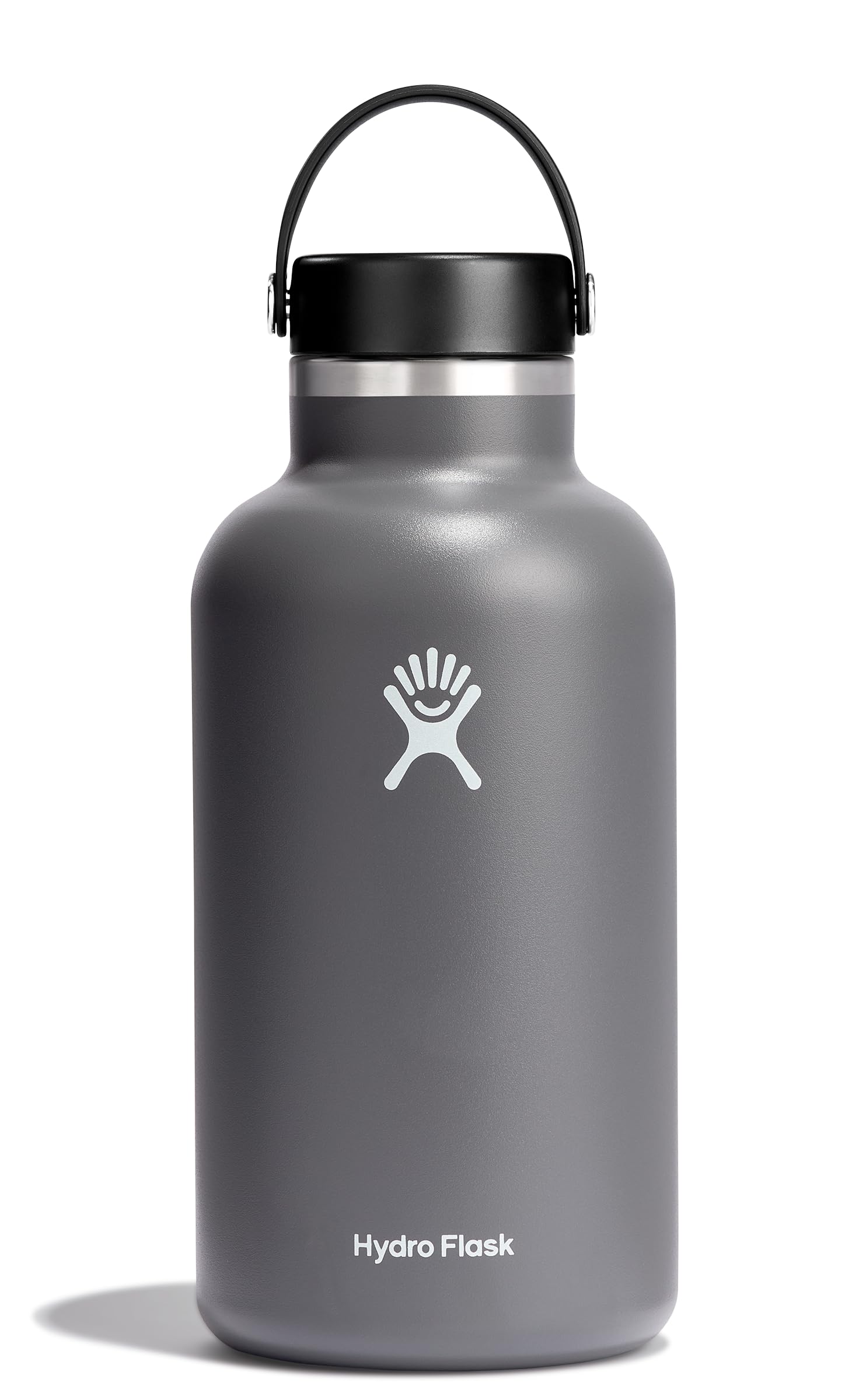 Hydro Flask Water Bottle - Insulated Stainless Steel - Wide Mouth Flex Lid, Non Spill, Leakproof and Refillable in 32 Oz White