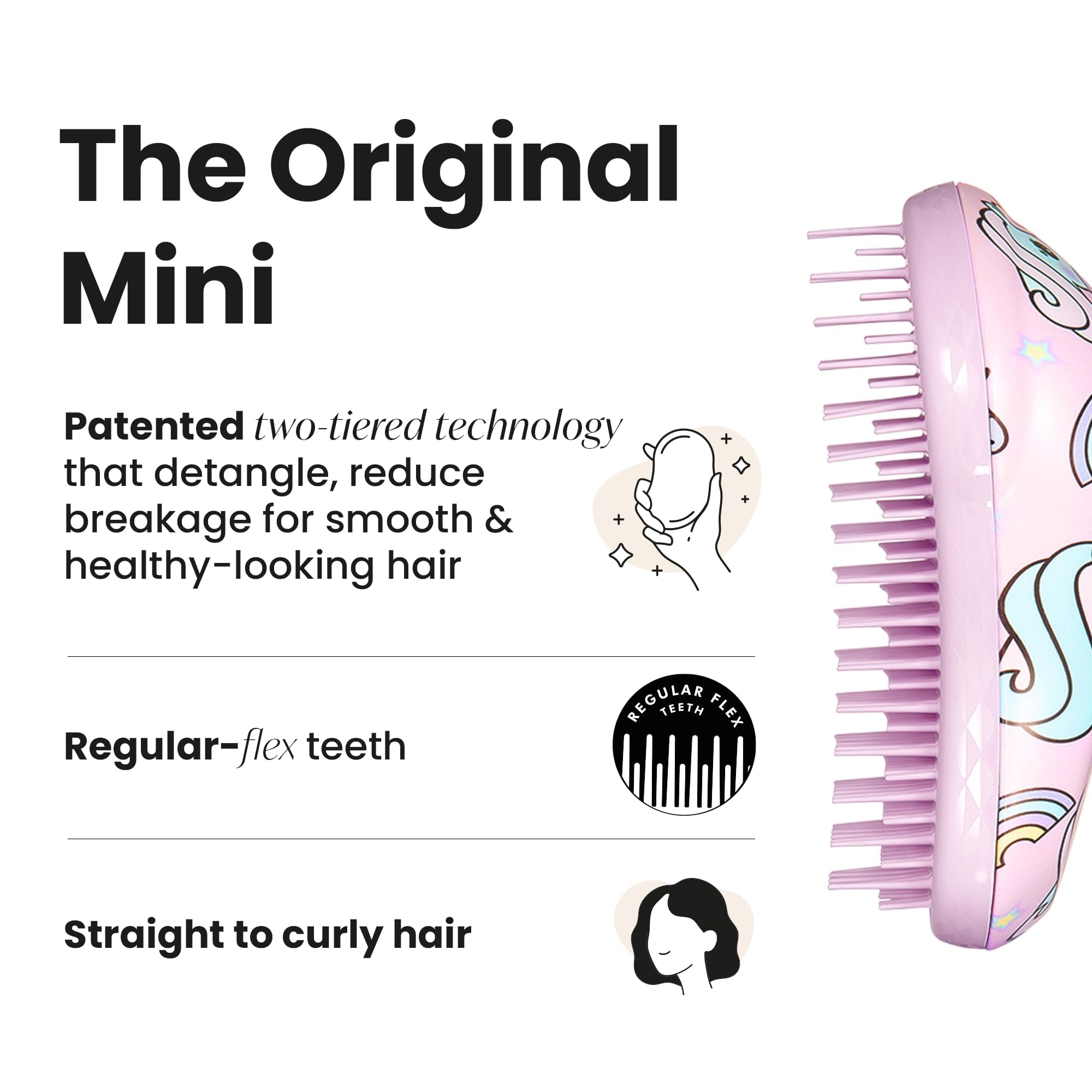 Tangle Teezer Original Detangler Brush, Dry & Wet Hairbrush for All Hair Types, Pink Fizz