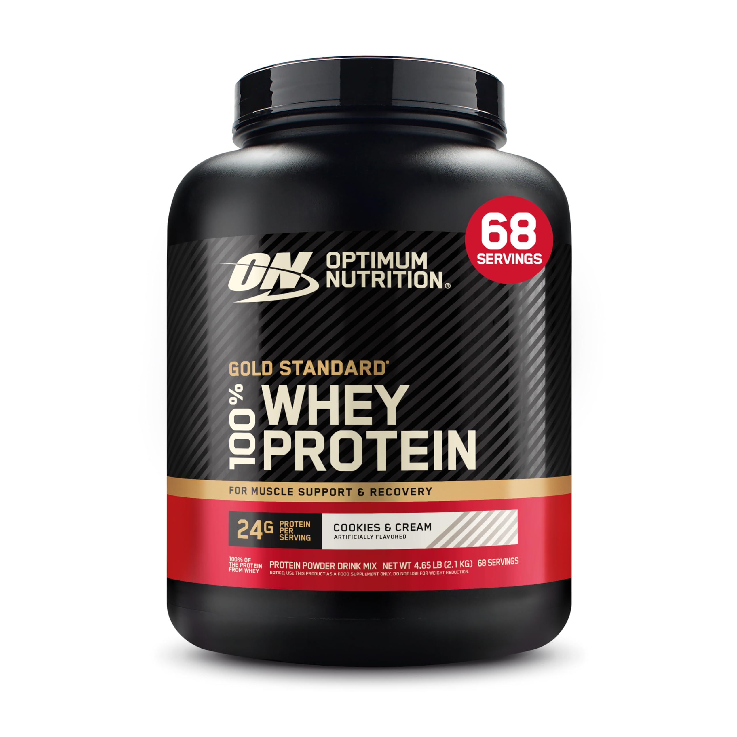 Optimum Nutrition Gold Standard 100% Whey Protein Powder, Double Rich Chocolate, 5 Pound (Packaging May Vary)