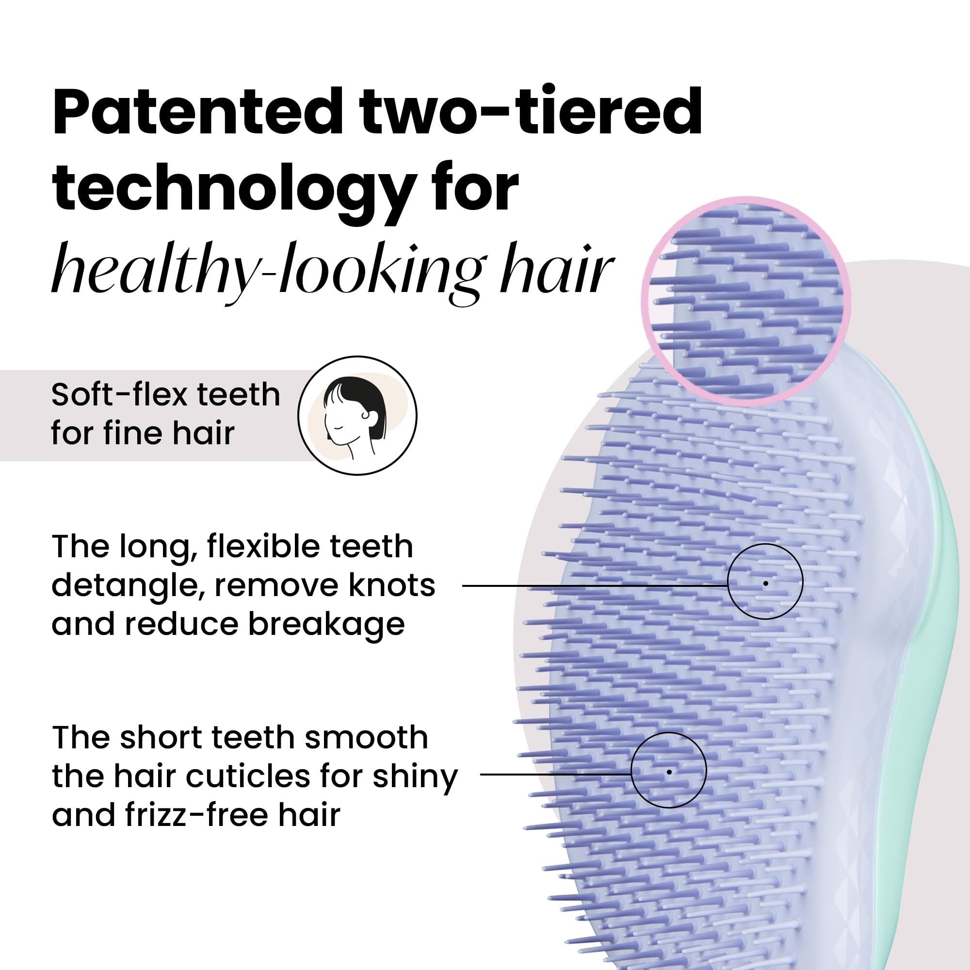 Tangle Teezer Original Detangler Brush, Dry & Wet Hairbrush for All Hair Types, Pink Fizz