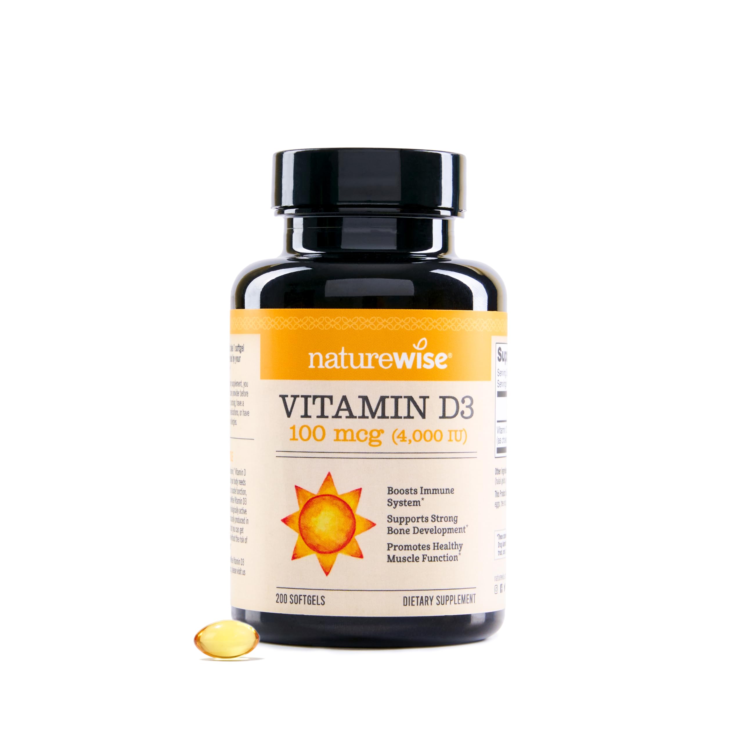 NatureWise Vitamin D3 5000iu (125 mcg) 1 Year Supply for Immune Support, Healthy Muscle Function, and Bone Health - Non-GMO, Gluten Free in Organic Extra Virgin Olive Oil, (Mini Softgel), 360 Count