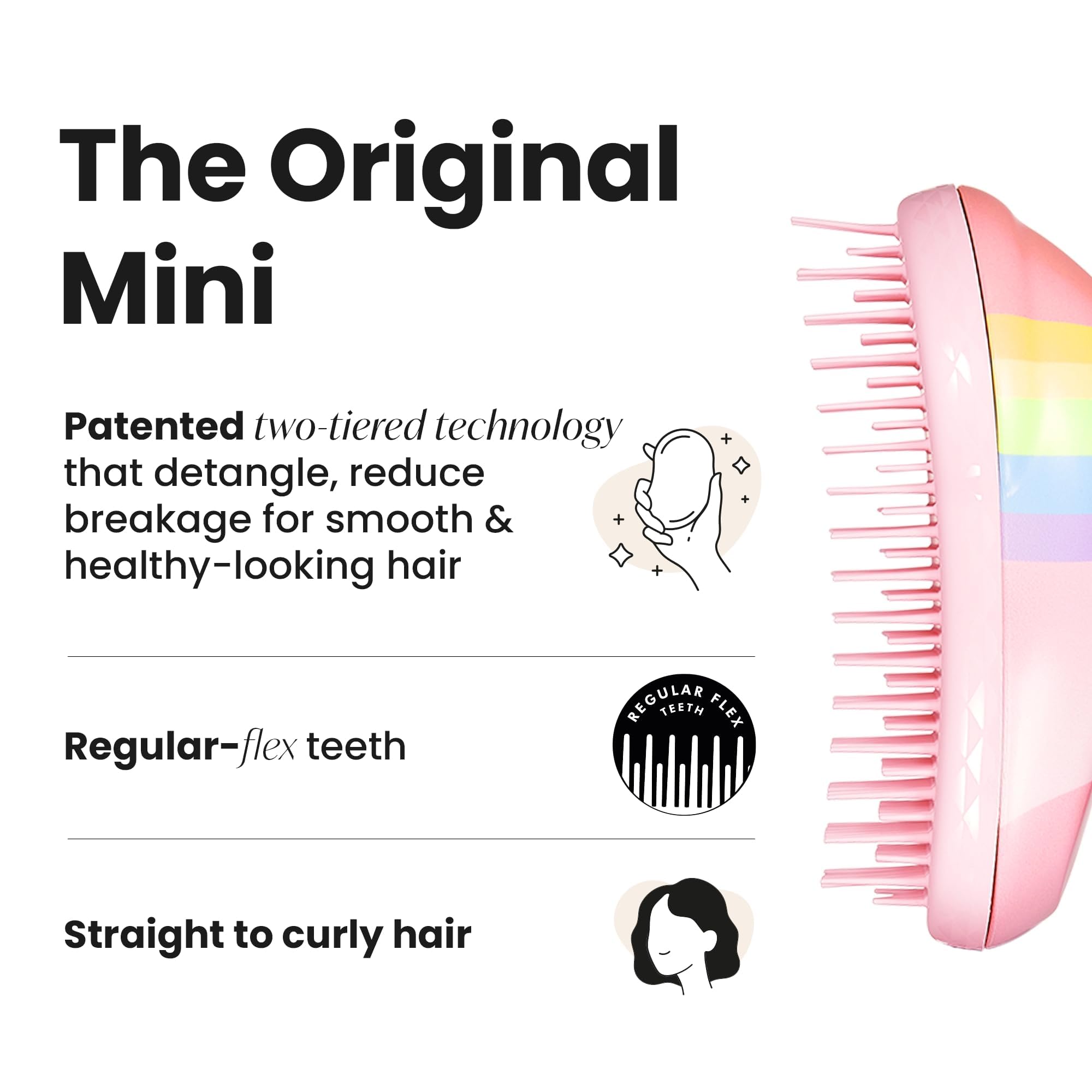 Tangle Teezer Original Detangler Brush, Dry & Wet Hairbrush for All Hair Types, Pink Fizz