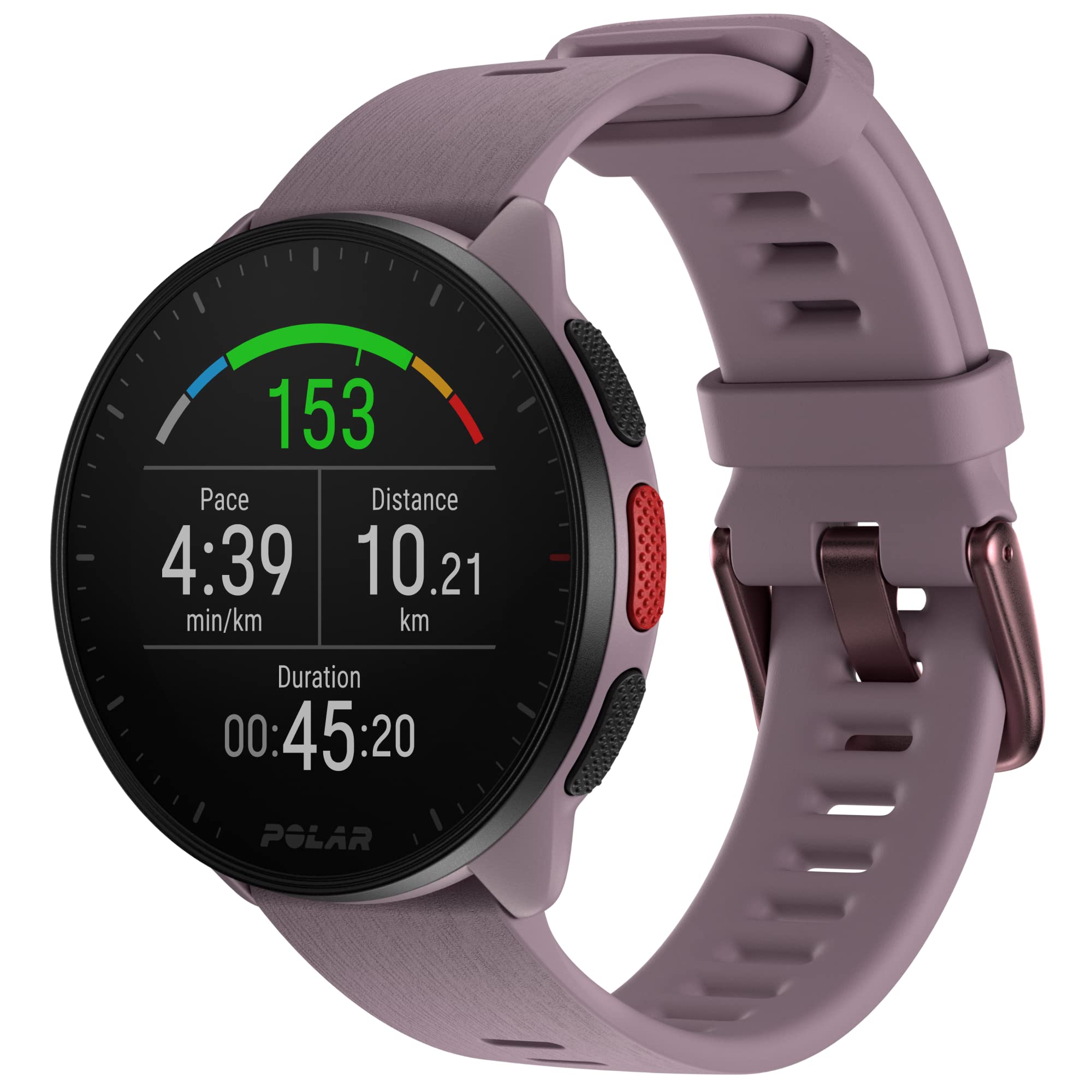 POLAR Pacer Pro Advanced Ultra-Light GPS Fitness Tracker Smartwatch for Runners with Training Program & Recovery Tools; S-L, for Men or Women, White-Red