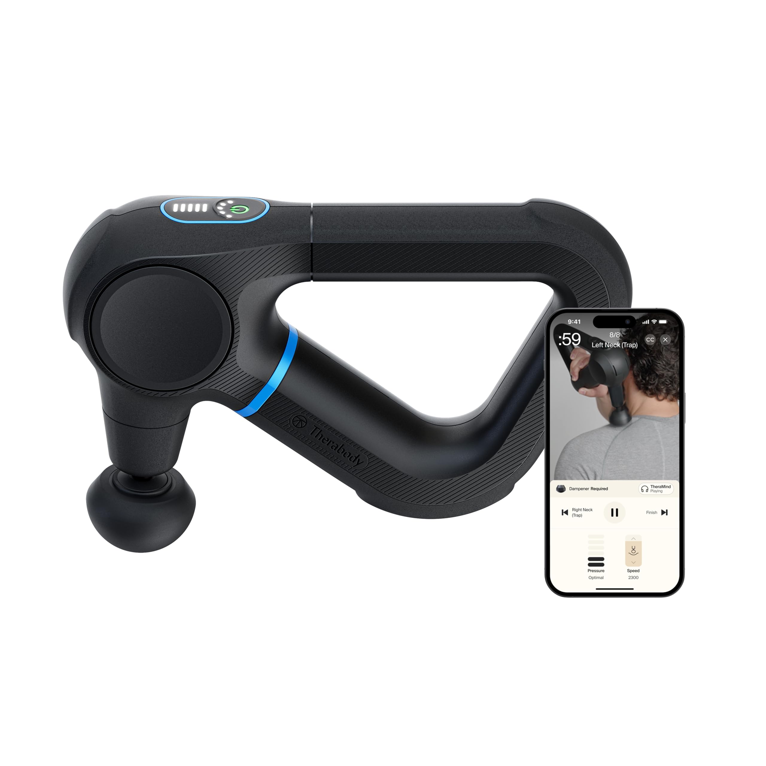 TheraGun Therabody Prime (5th Generation) - Deep Tissue Percussion Therapy Massage Gun - Bluetooth Enabled, Personal Massager for Pain Relief in Neck, Back, Leg, Shoulder and Body (Black)