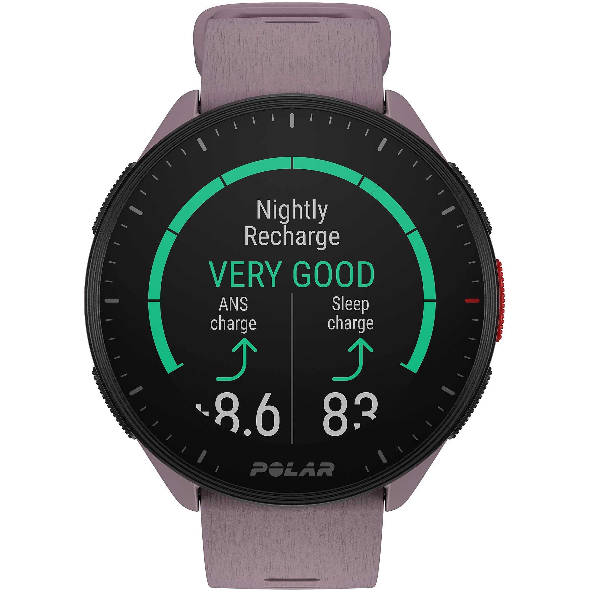POLAR Pacer Pro Advanced Ultra-Light GPS Fitness Tracker Smartwatch for Runners with Training Program & Recovery Tools; S-L, for Men or Women, White-Red