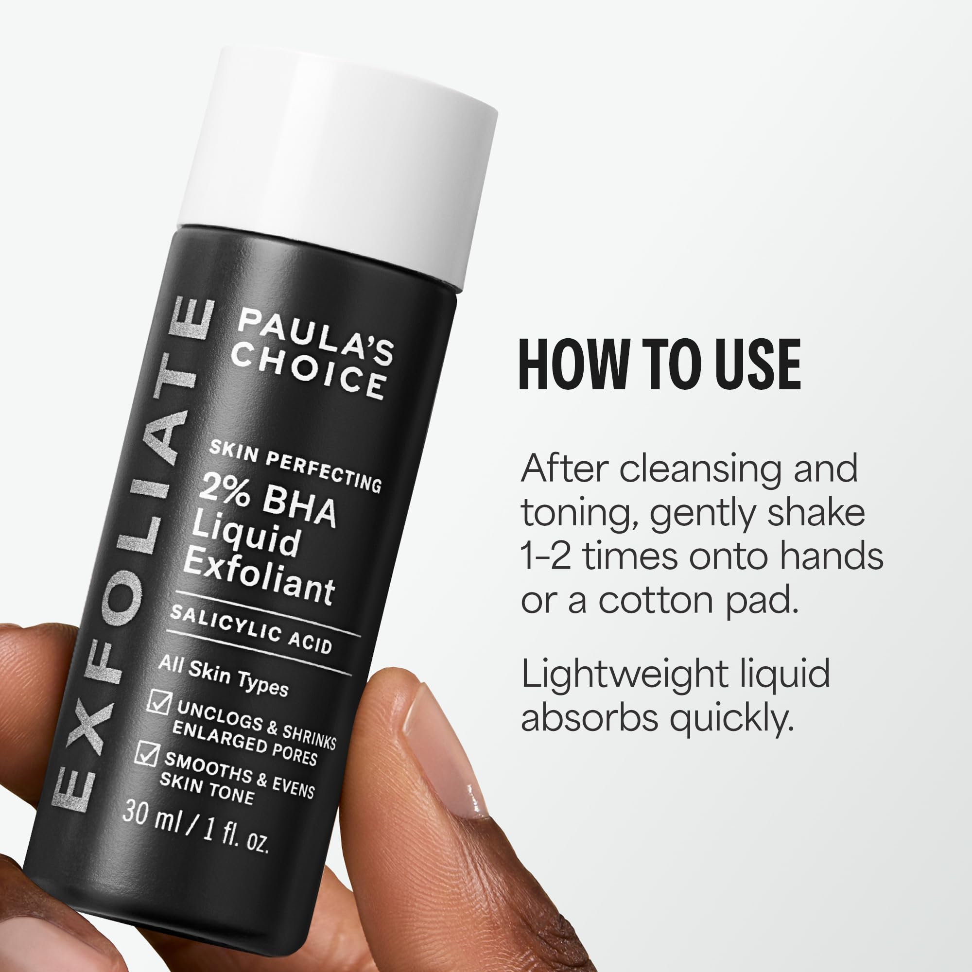 Paula's Choice SKIN PERFECTING 2% BHA Liquid Exfoliant with Salicylic Acid, Facial Polish for Enlarged Pores, Wrinkles & Fine Lines, Suitable for Blackhead-Prone Skin, Fragrance-Free