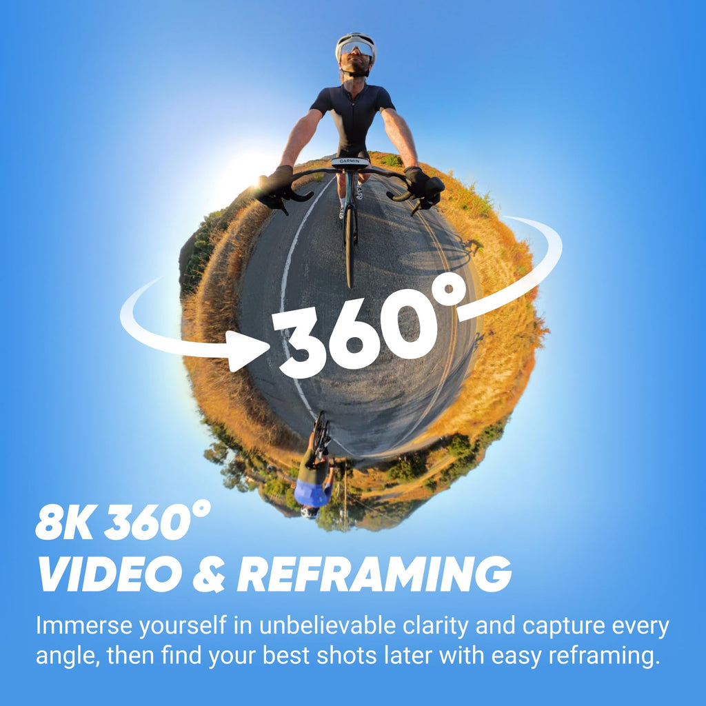 Insta360 X4 Standard Bundle - Waterproof 8K 360 Action Camera, 4K Wide-Angle Video, Invisible Selfie Stick Effect, Removable Lens Guards, 135 Min Battery Life, AI Editing, Stabilization