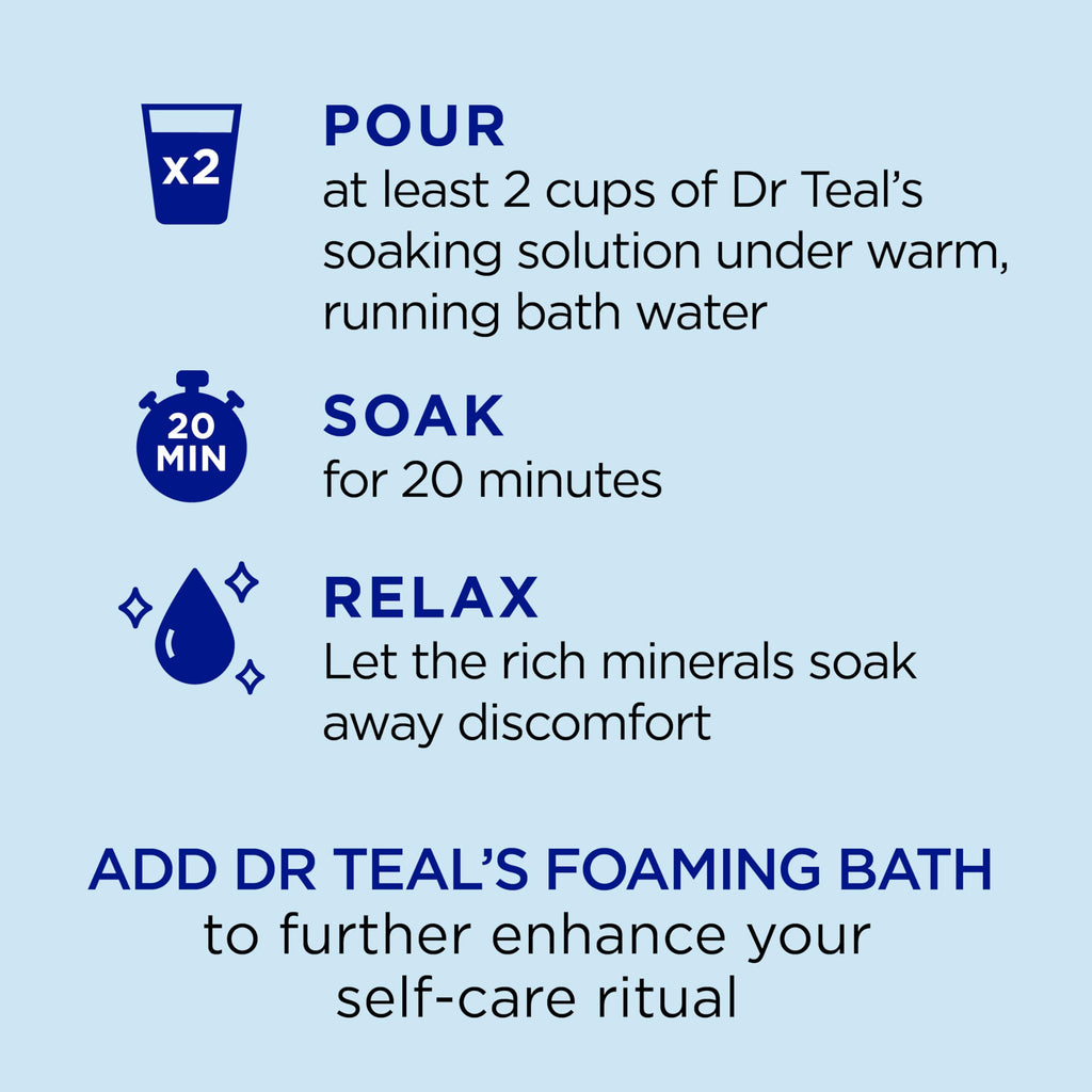 Dr Teal's Epsom Salt Bath Soaking Solution, Eucalyptus and Lavender, 2 Count, 3lb Bags - 6lbs Total