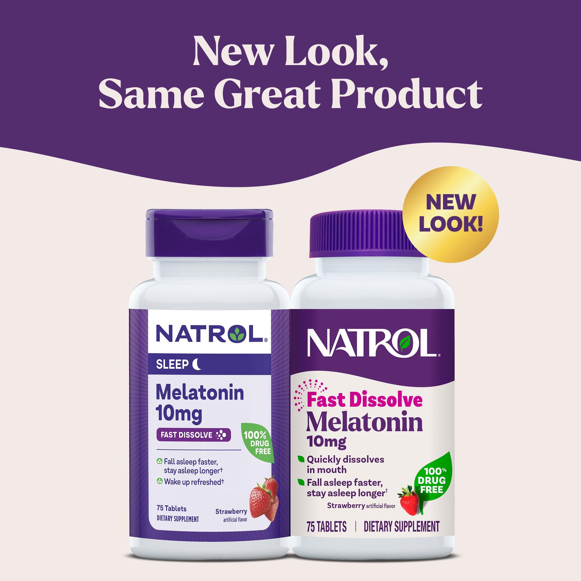 Natrol Melatonin 10mg Fast Dissolve Tablets - Strawberry Flavor, 100 Count, Sleep Support, Fast Dissolve Melatonin for Adults, 100-Day Supply