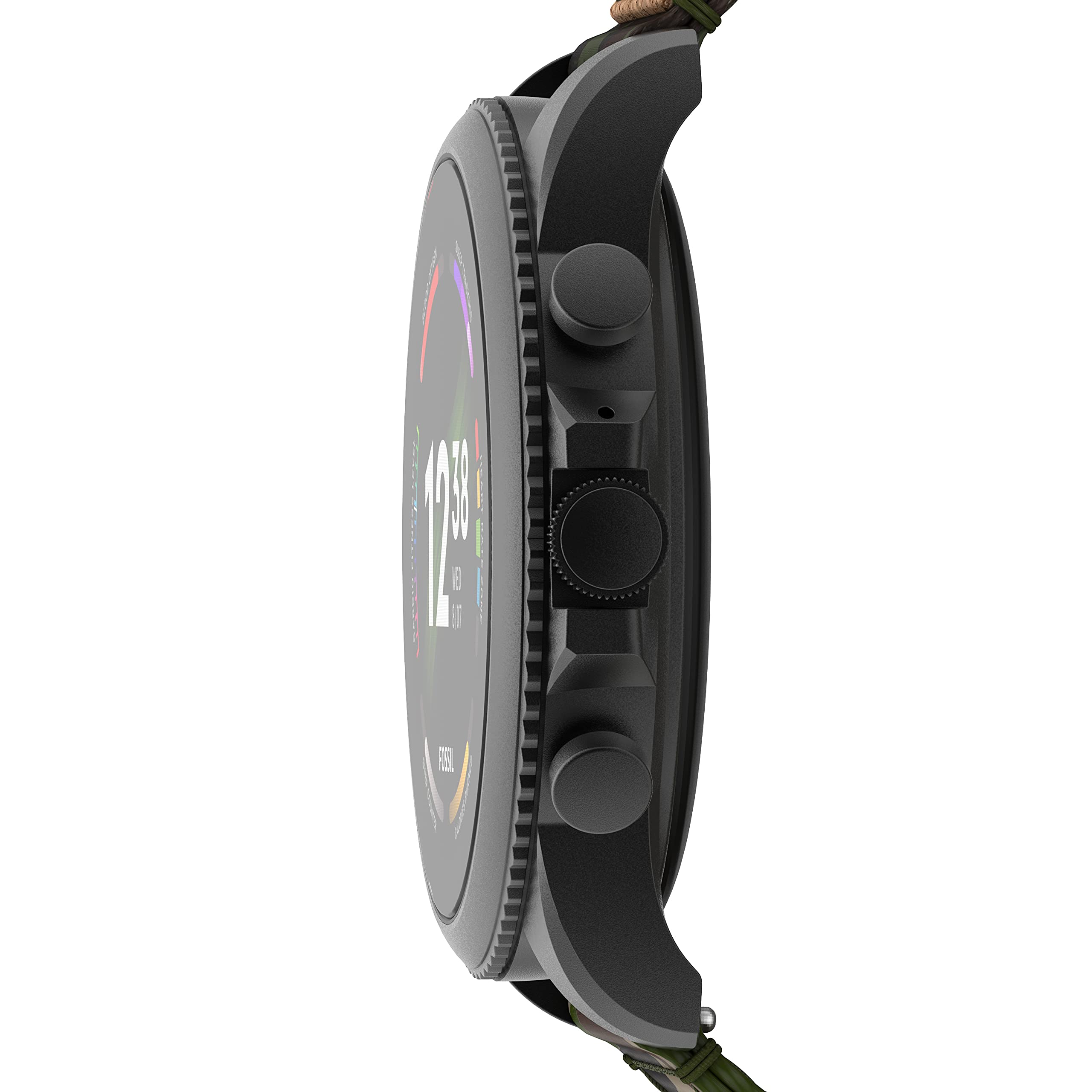 Fossil Men's Gen 6 44mm Stainless Steel and Silicone Touchscreen Smart Watch, Color: Black (Model: FTW4061V)