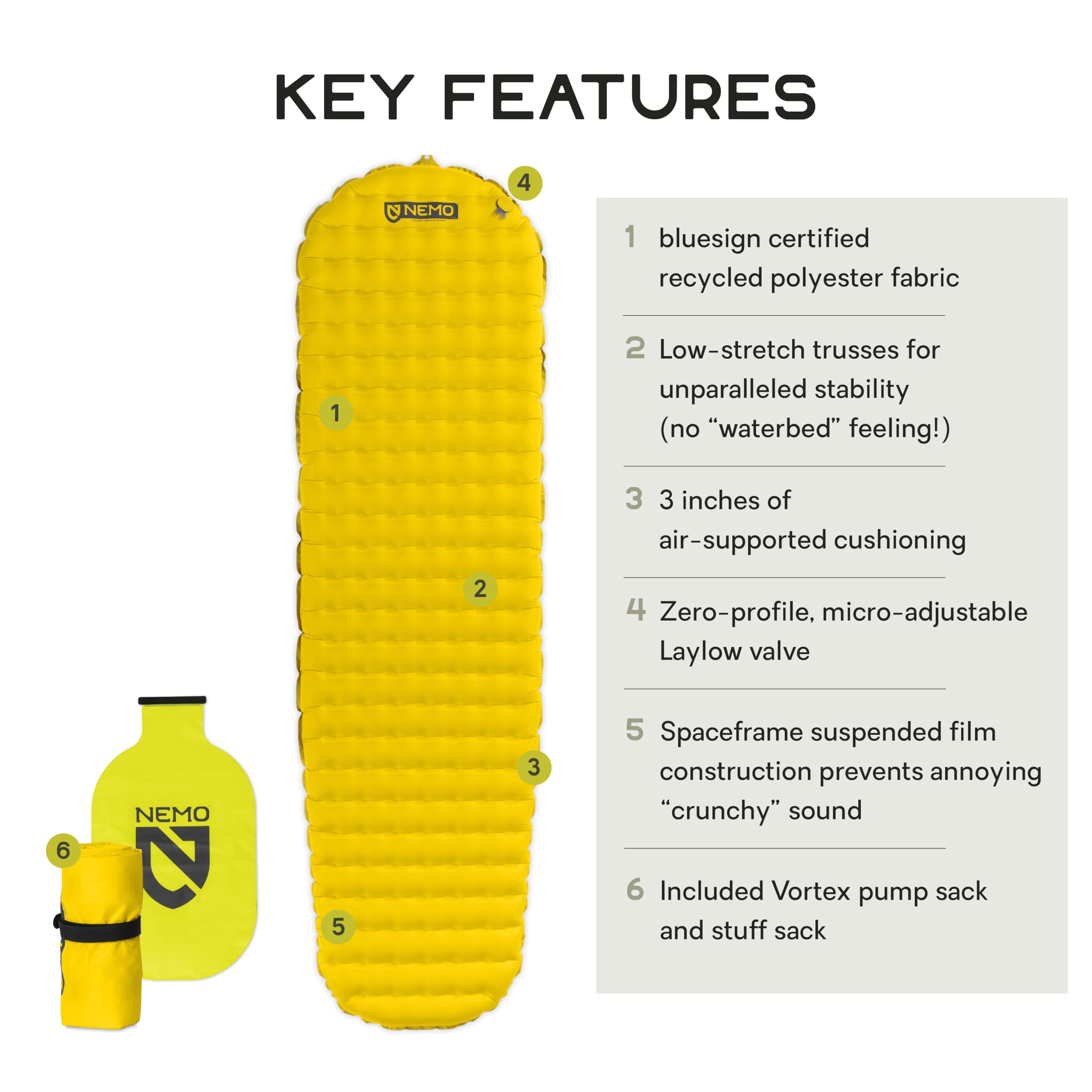 Nemo Tensor Ultralight Insulated Sleeping Pad (2022) | Insulated Camping Sleeping Pad with Quiet Support, Regular Wide