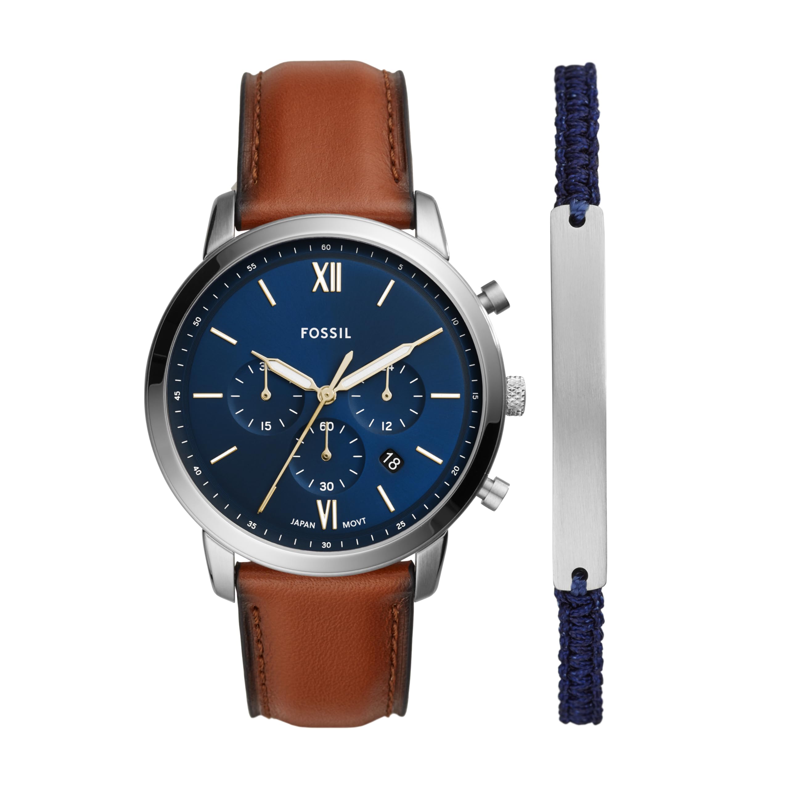 Fossil Men's Watch, Neutra Quartz Stainless Steel Chronograph Watch for Men