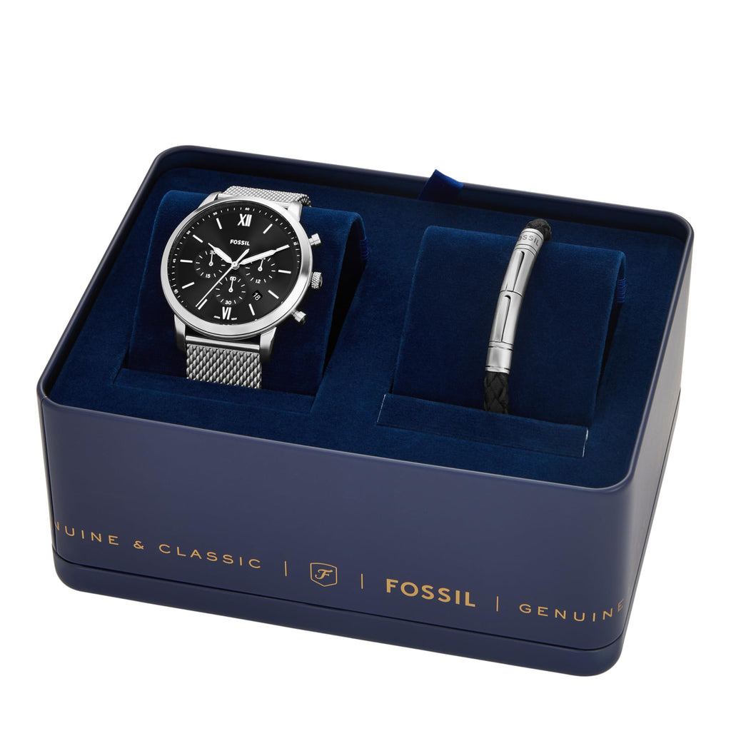 Fossil Men's Watch, Neutra Quartz Stainless Steel Chronograph Watch for Men