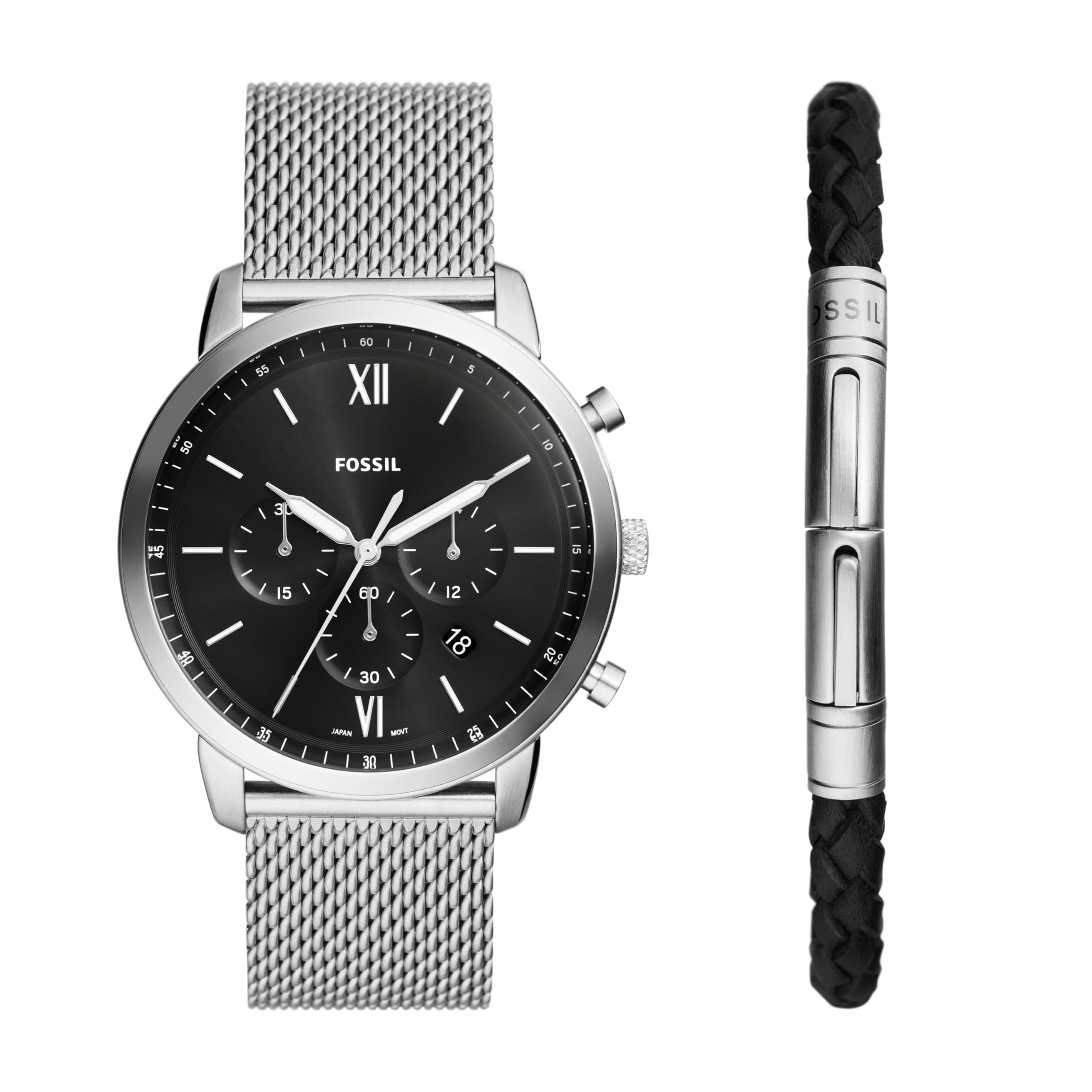 Fossil Men's Watch, Neutra Quartz Stainless Steel Chronograph Watch for Men
