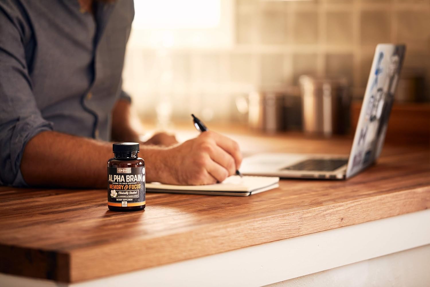 Onnit Alpha Brain (30ct) Nootropic Brain Booster Supplement For Memory, Focus, and Mental Clarity with Bacopa, AC11, Huperzine A, L-Tyrosine, and Vitamin B6