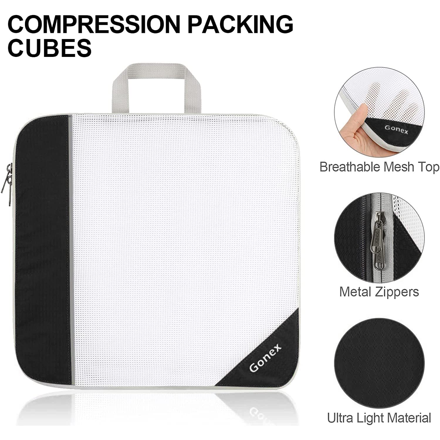 Compression Packing Cubes, Gonex Extensible Storage Mesh Bags Organizers