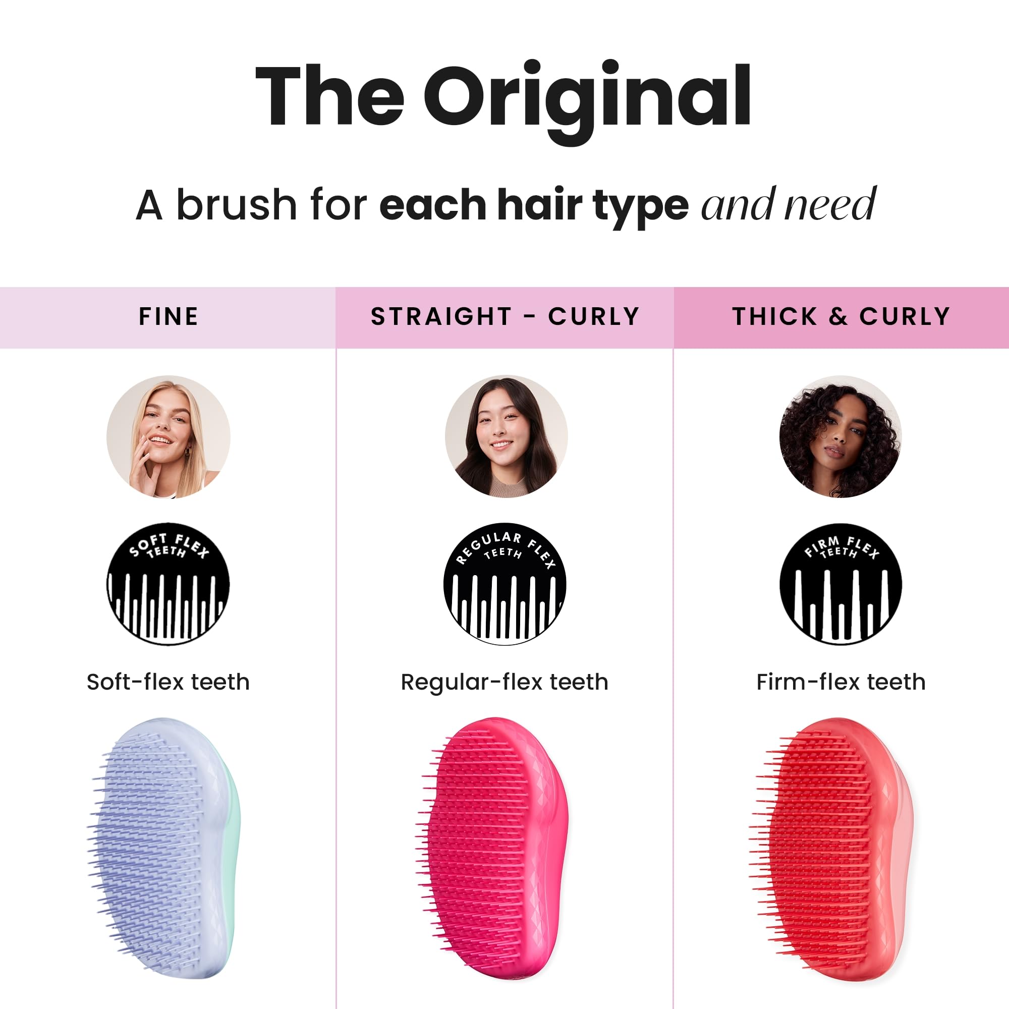Tangle Teezer Original Detangler Brush, Dry & Wet Hairbrush for All Hair Types, Pink Fizz