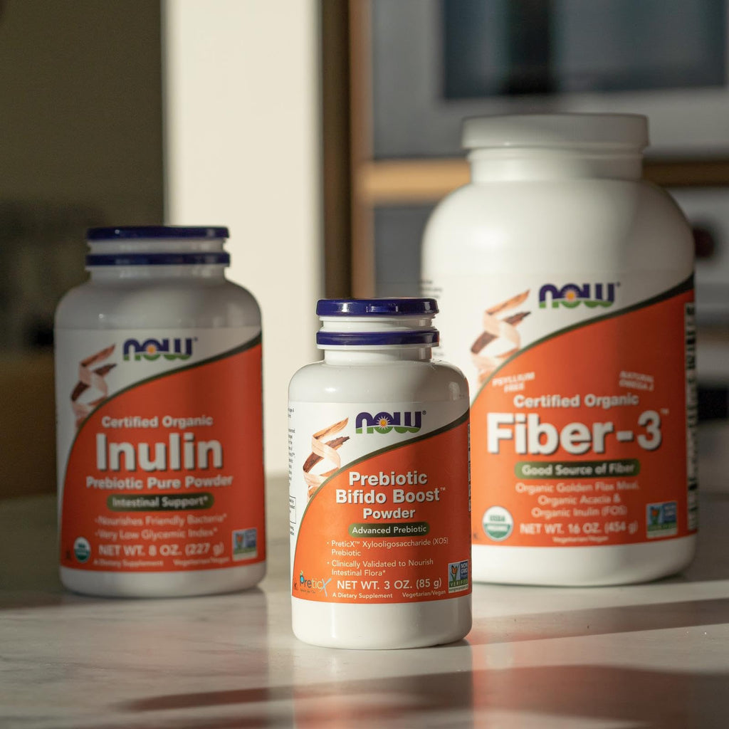 NOW Foods Supplements, Inulin Prebiotic Pure Powder, Certified Organic, Non-GMO Project Verified, Intestinal Support*, 8-Ounce