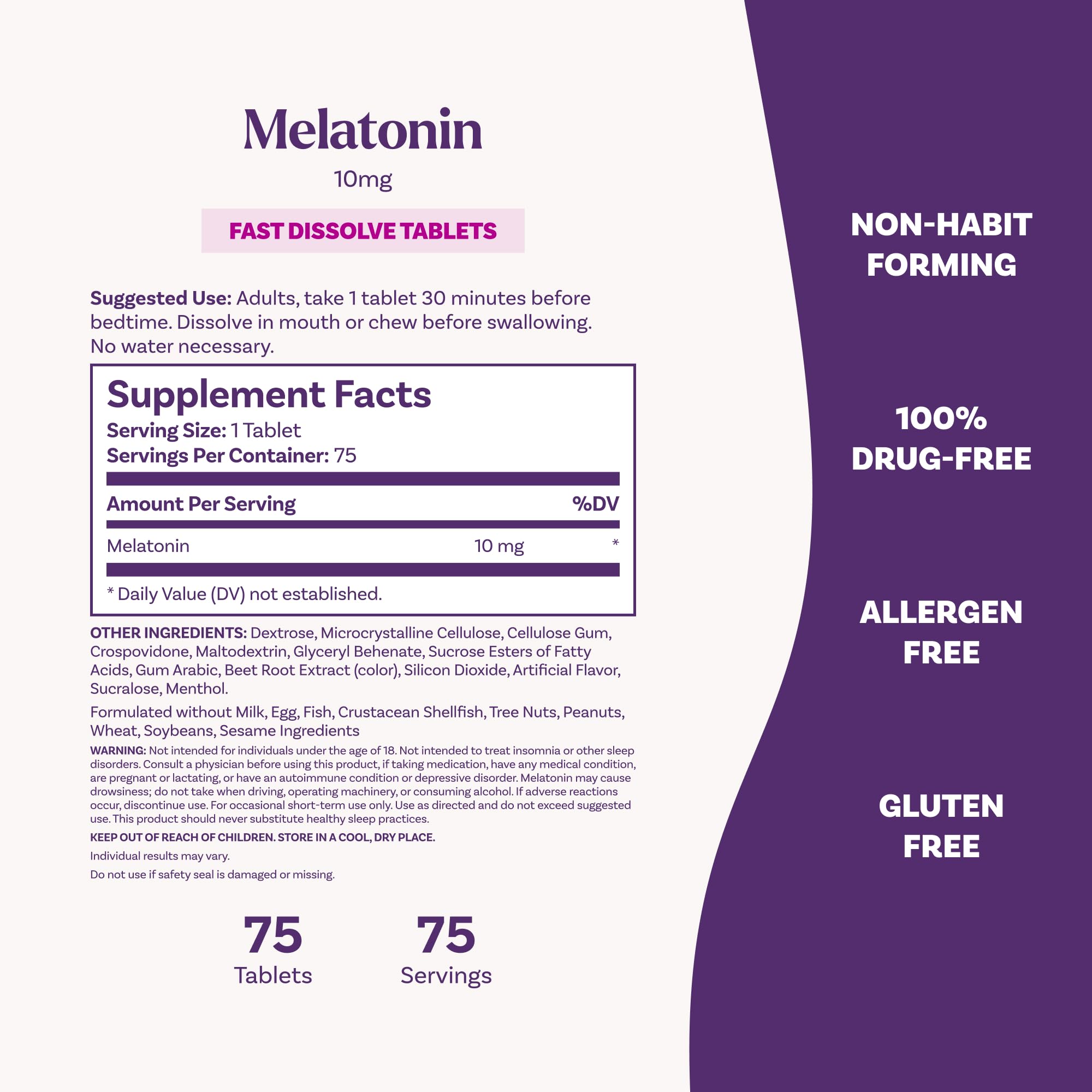 Natrol Melatonin 10mg Fast Dissolve Tablets - Strawberry Flavor, 100 Count, Sleep Support, Fast Dissolve Melatonin for Adults, 100-Day Supply