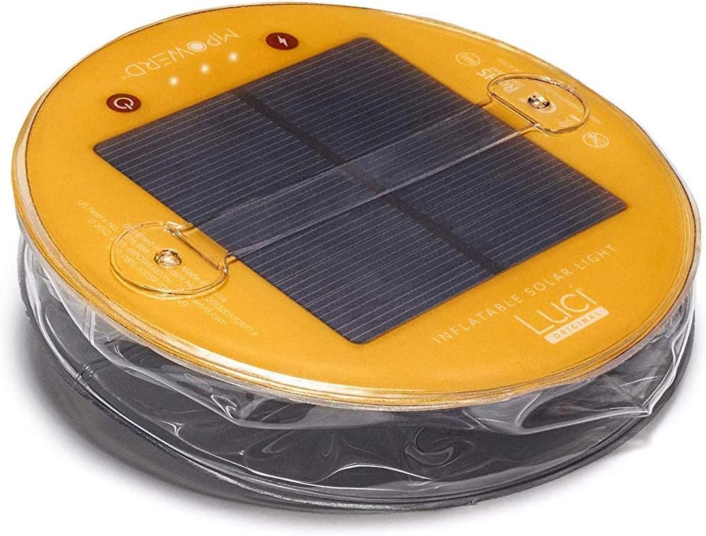 MPOWERD Luci Original: Solar Inflatable Camping Lantern, 65 Lumens, Clear Finish + Warm White LEDs, Lasts Up to 24 hrs, Waterproof, Camping, Backpacking, Travel, Power Outages, Emergencies