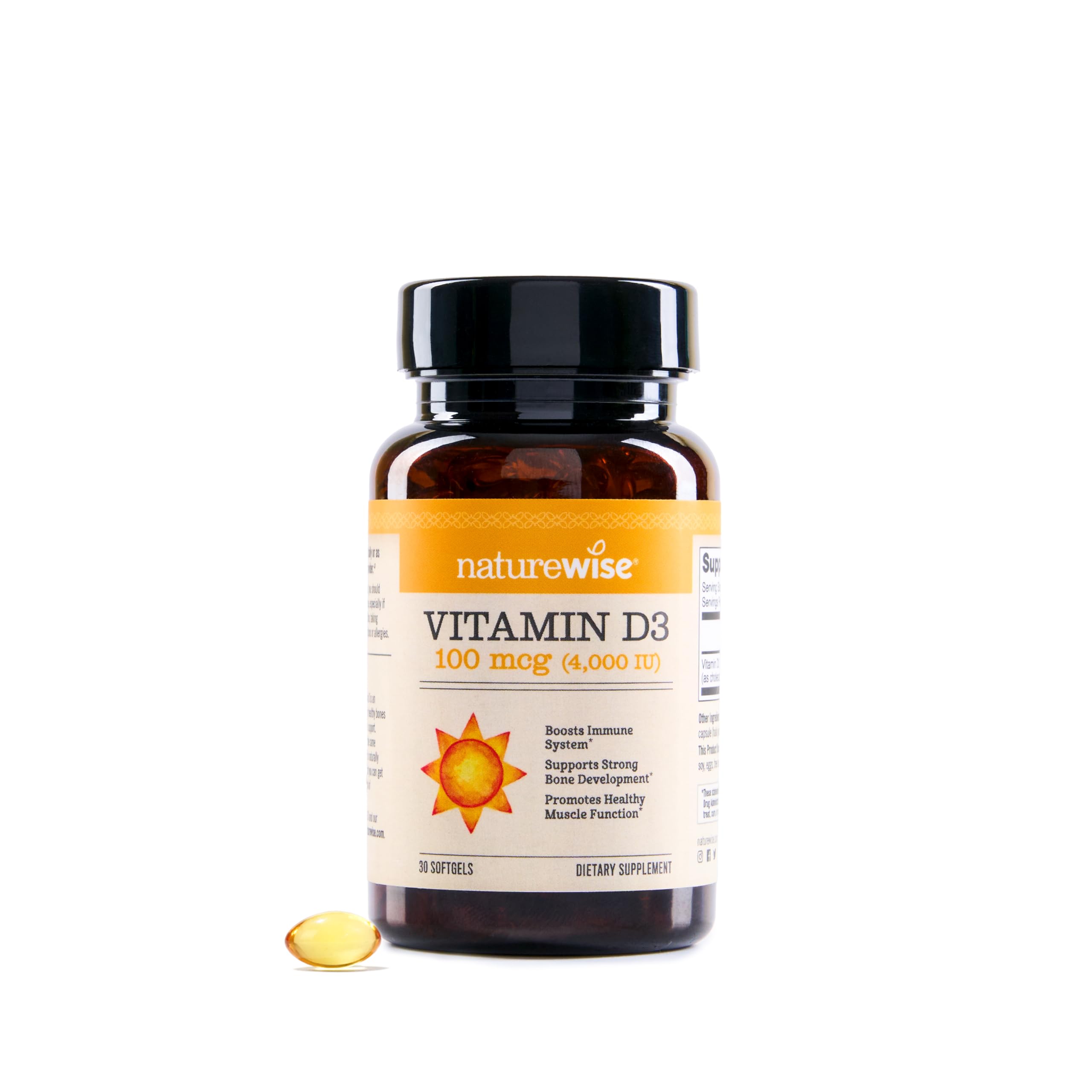 NatureWise Vitamin D3 5000iu (125 mcg) 1 Year Supply for Immune Support, Healthy Muscle Function, and Bone Health - Non-GMO, Gluten Free in Organic Extra Virgin Olive Oil, (Mini Softgel), 360 Count