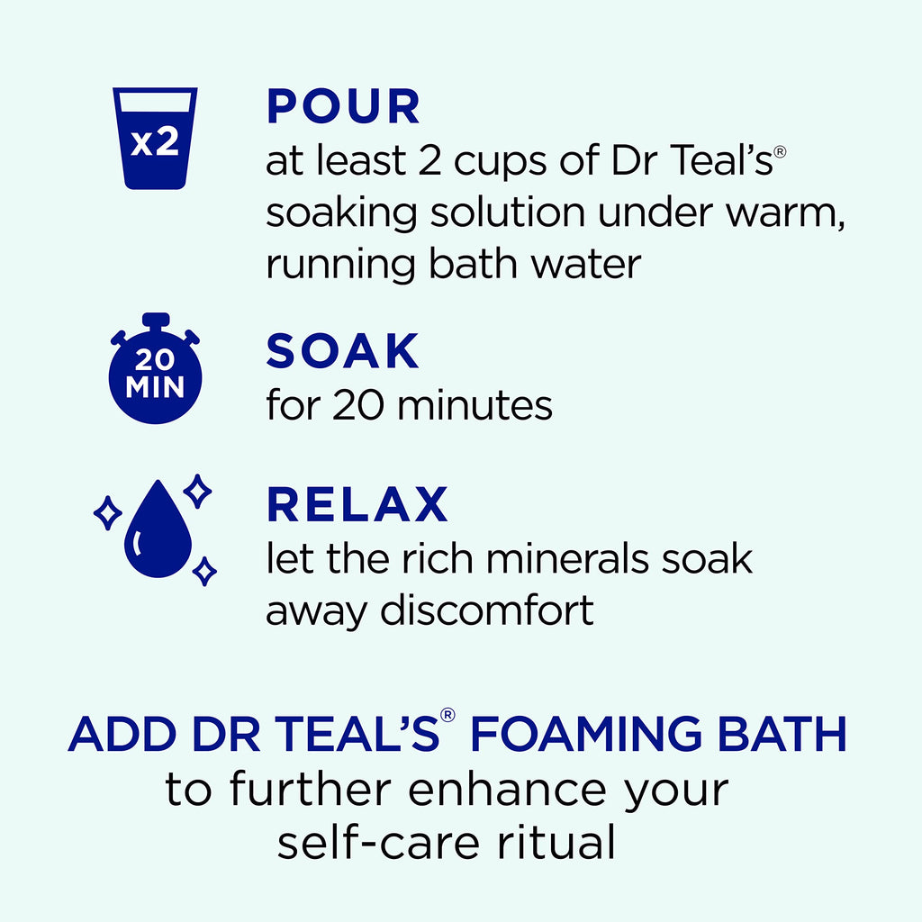 Dr Teal's Epsom Salt Bath Soaking Solution, Eucalyptus and Lavender, 2 Count, 3lb Bags - 6lbs Total