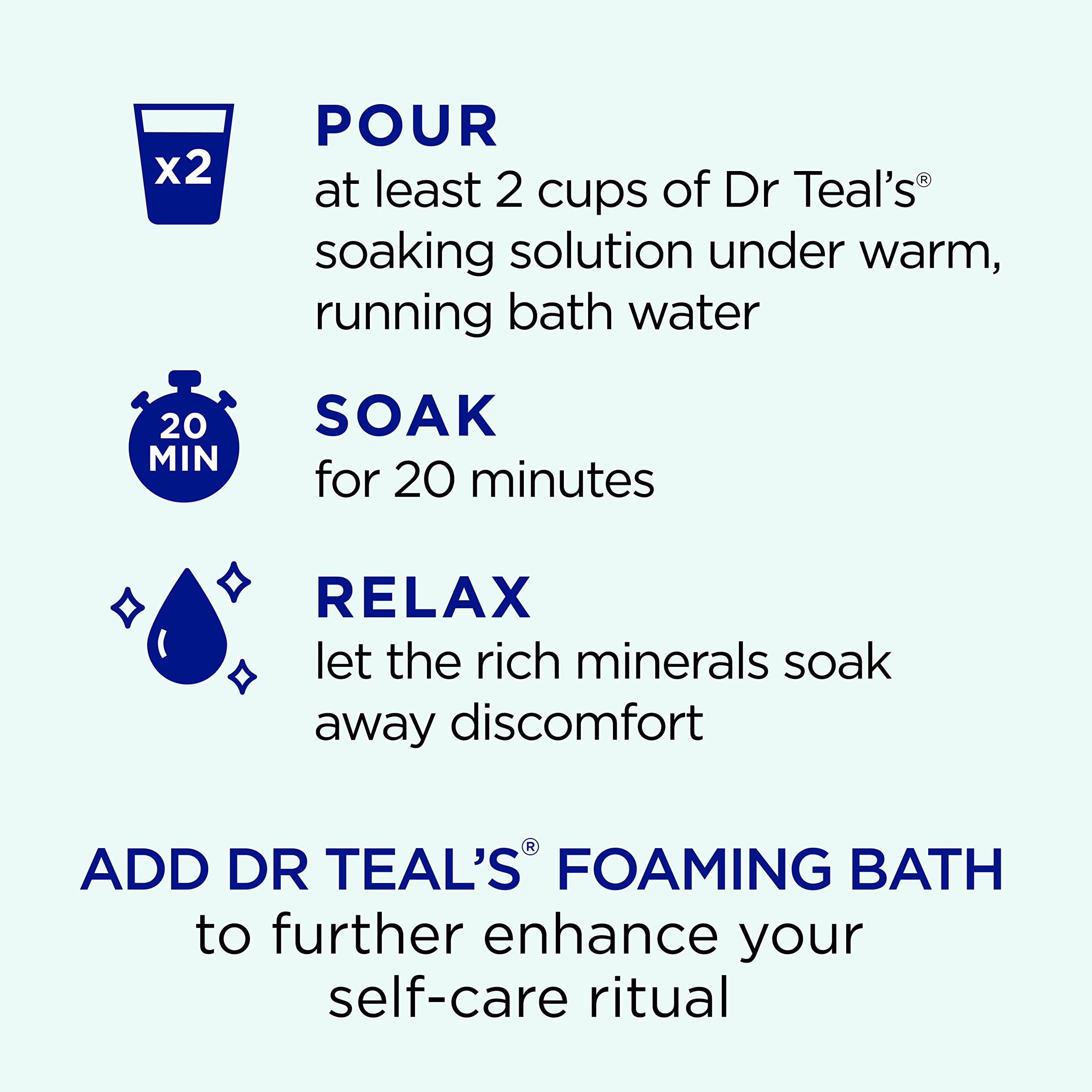 Dr Teal's Epsom Salt Bath Soaking Solution, Eucalyptus and Lavender, 2 Count, 3lb Bags - 6lbs Total