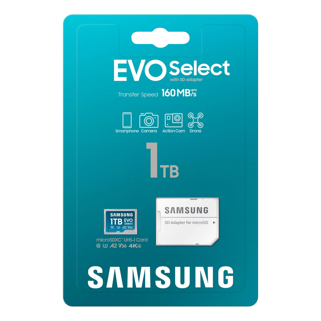 SAMSUNG EVO Select Micro SD-Memory-Card + Adapter, 128GB microSDXC 130MB/s Full HD & 4K UHD, UHS-I, U3, A2, V30, Expanded Storage for Android Smartphones, Tablets, Nintendo-Switch (MB-ME128KA/AM)