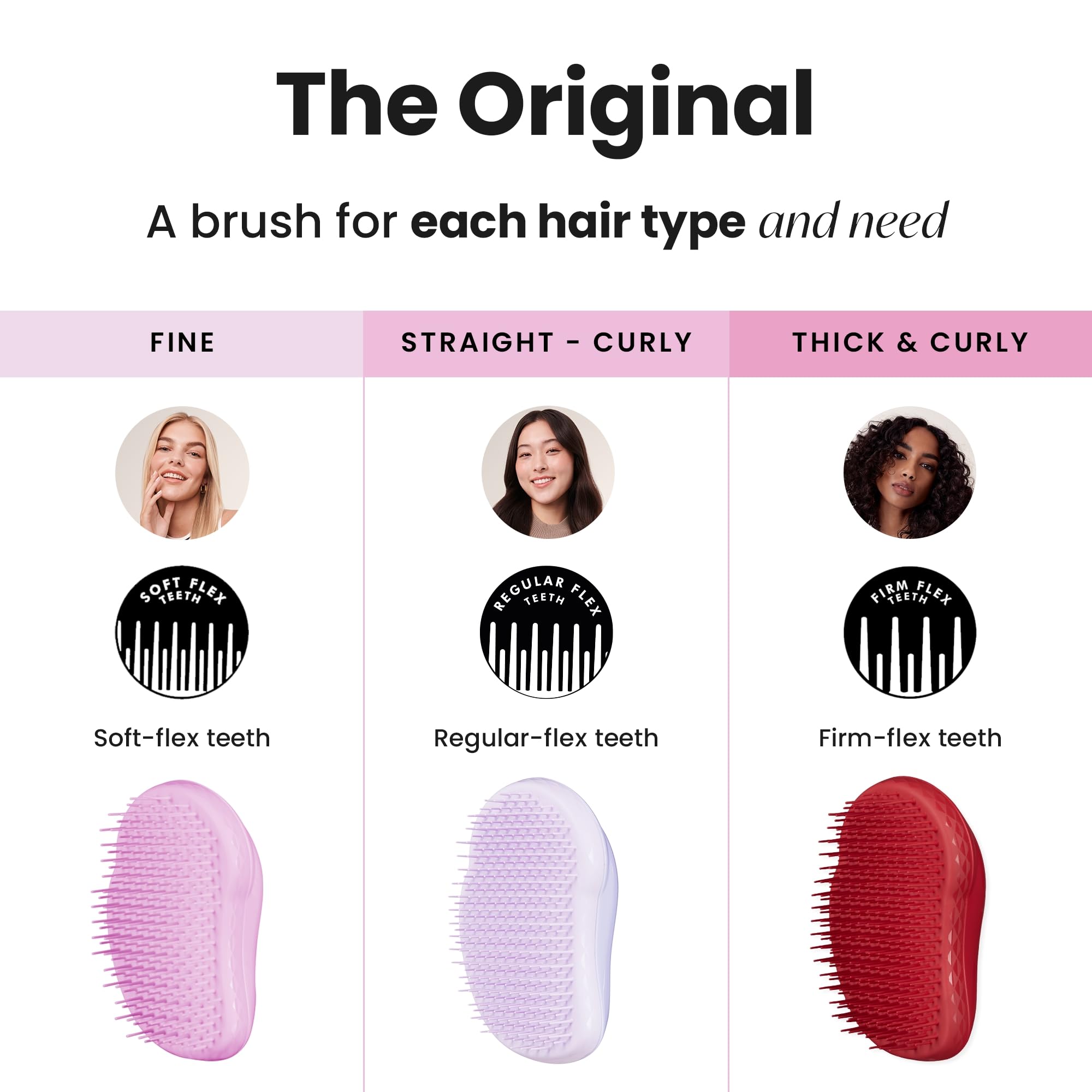 Tangle Teezer Original Detangler Brush, Dry & Wet Hairbrush for All Hair Types, Pink Fizz