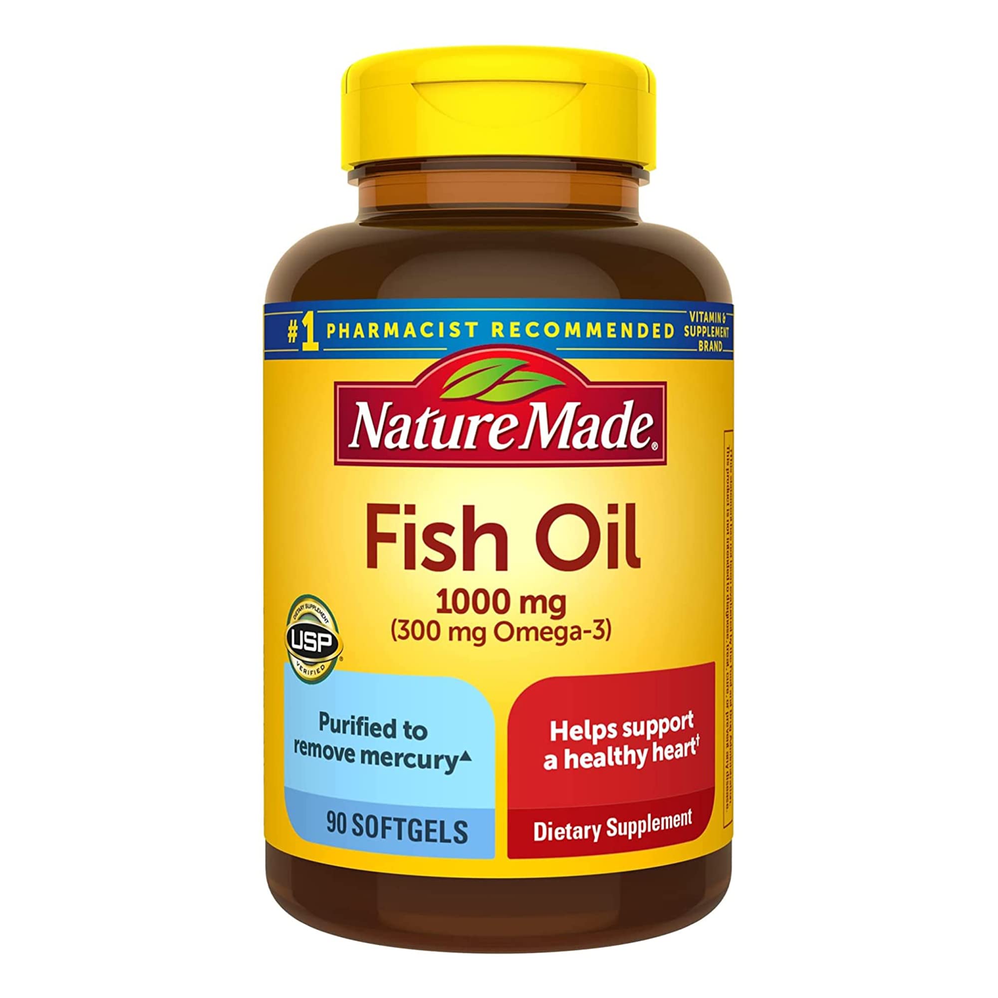 Nature Made Fish Oil Omega 3 Supplements, 1200 mg Softgels, Omega 3 Fish Oil for Healthy Heart Support, 230 Softgels, 115 Day Supply