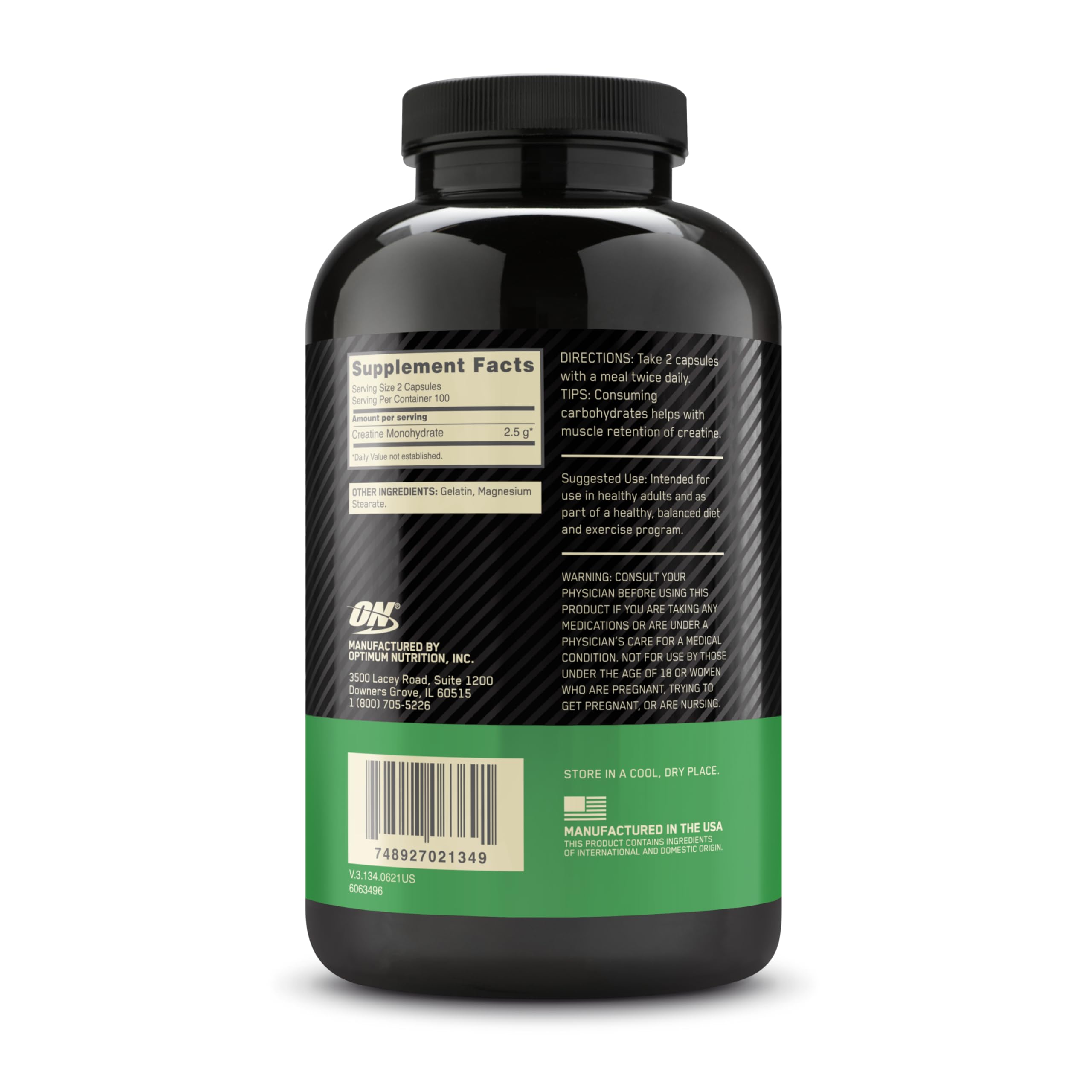 Optimum Nutrition Micronized Creatine Monohydrate Powder, Unflavored, 120 Servings, 600 Grams (Packaging May Vary)
