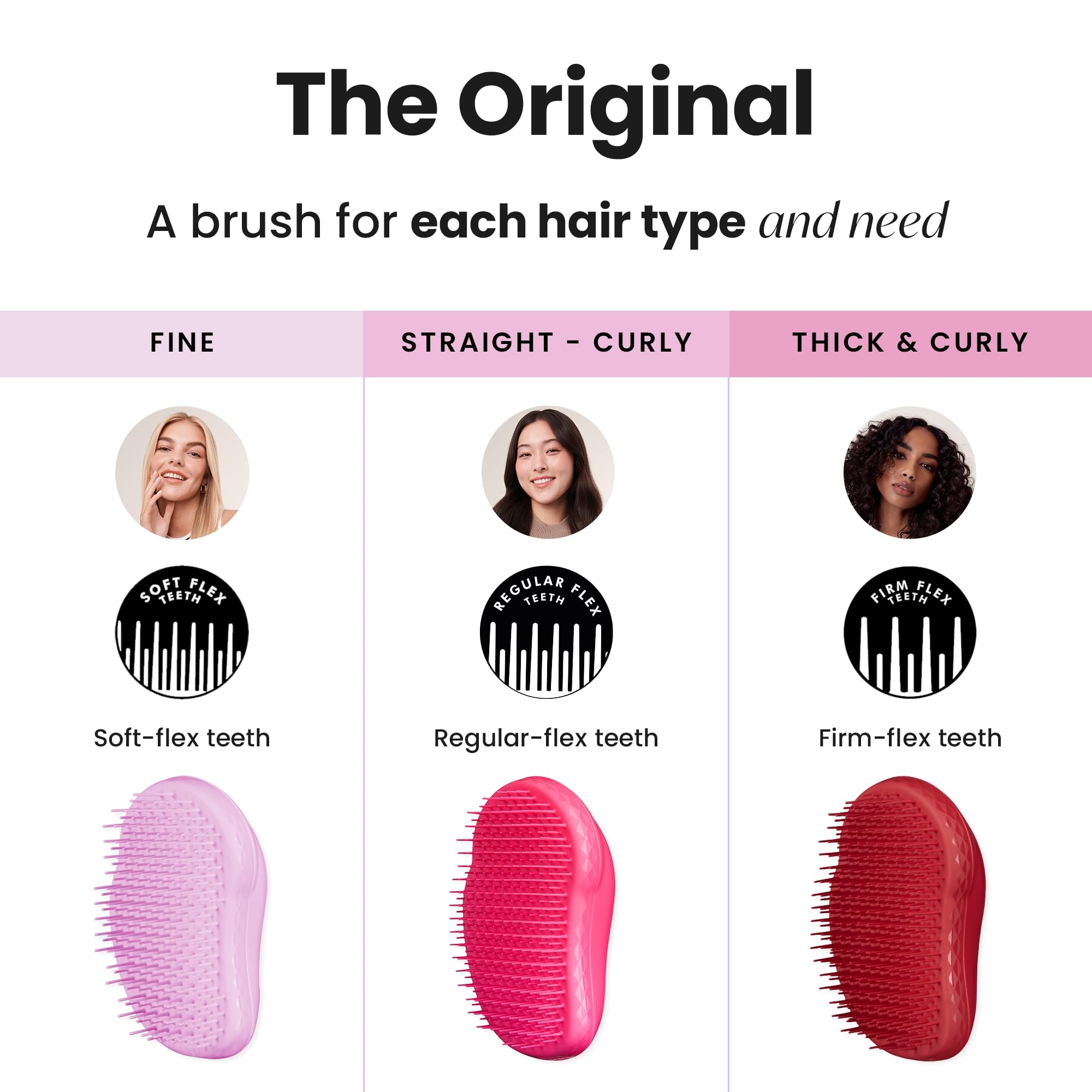 Tangle Teezer Original Detangler Brush, Dry & Wet Hairbrush for All Hair Types, Pink Fizz