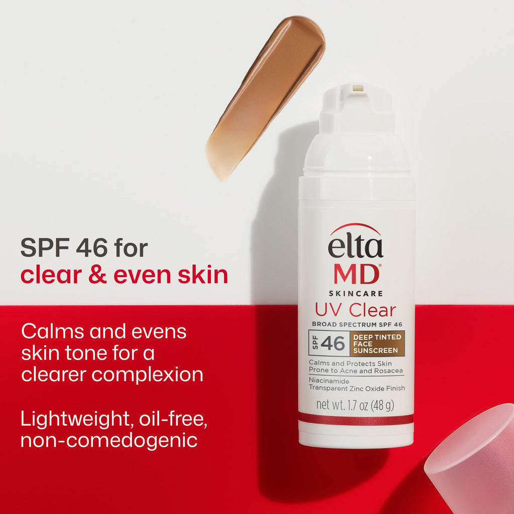 EltaMD UV Clear Tinted Face Sunscreen SPF 46, Oil Free Sunscreen for Sensitive Skin with Zinc Oxide, Dermatologist Recommended