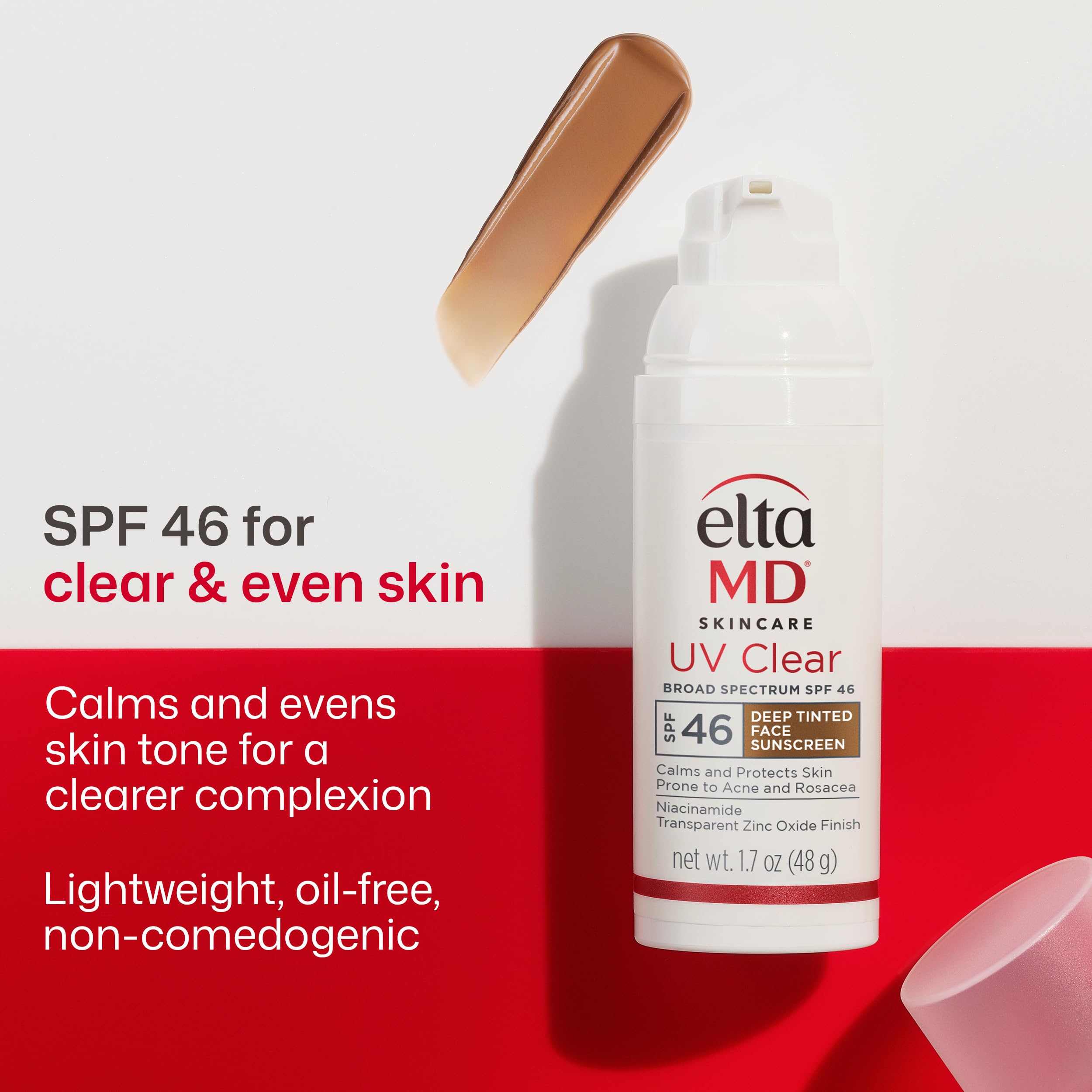 EltaMD UV Clear Tinted Face Sunscreen SPF 46, Oil Free Sunscreen for Sensitive Skin with Zinc Oxide, Dermatologist Recommended