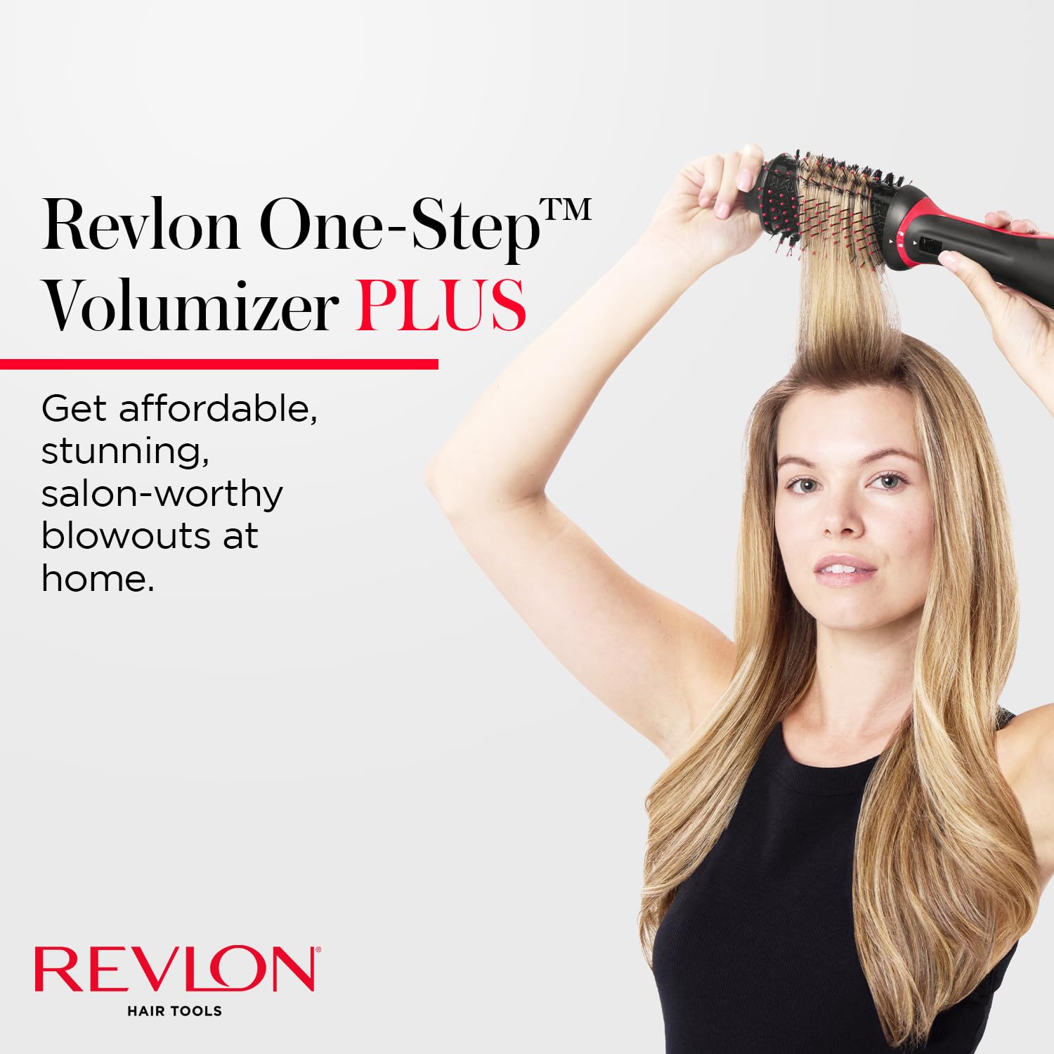 REVLON One Step Volumizer Plus Hair Dryer and Styler | More Volume, Less Damage, and More Styling Control for Easy and Fast Salon-Style Blowouts, Plus Travel Friendly (Black)